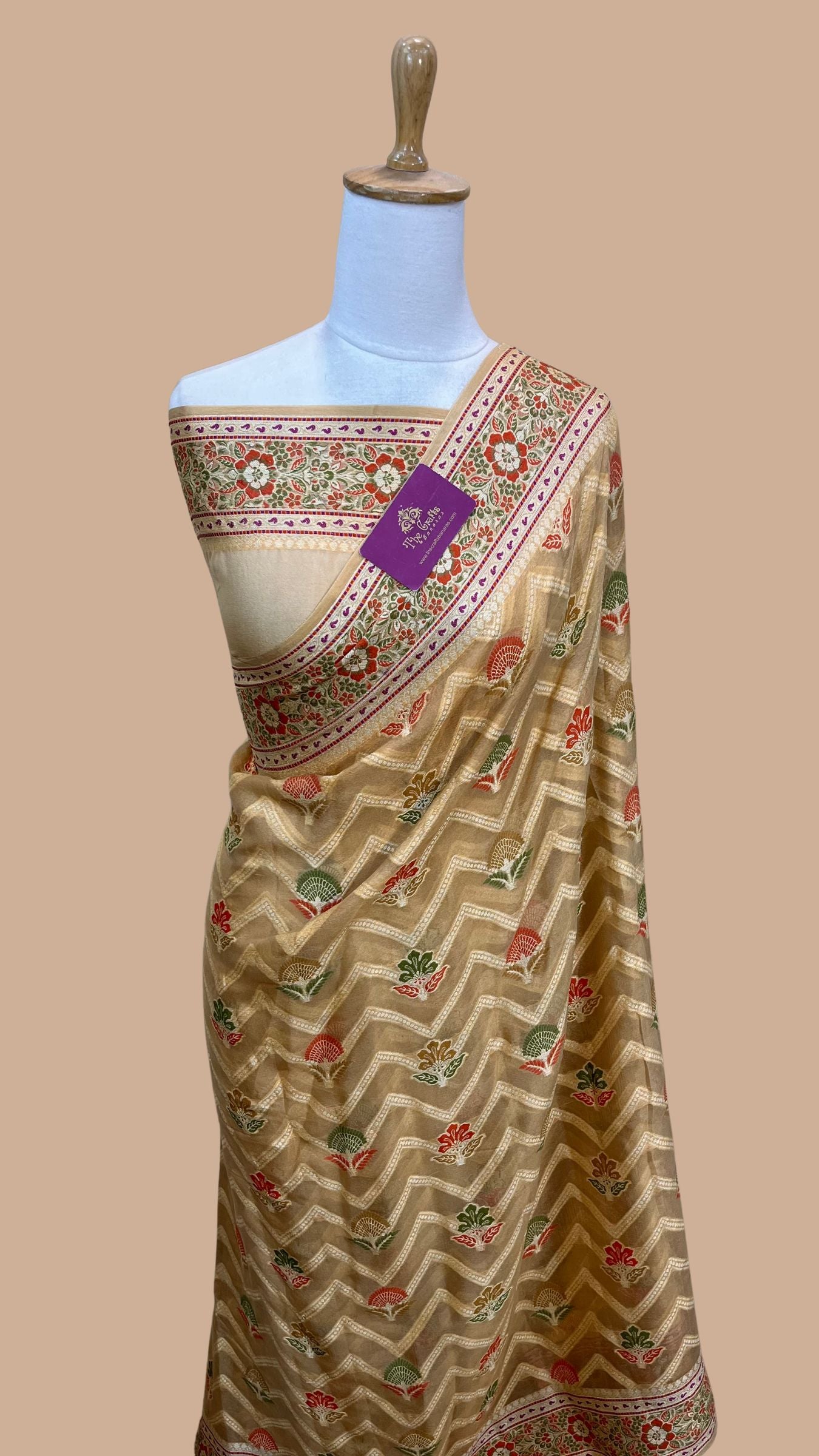 Pure Khaddi Chiffon Banarasi Saree