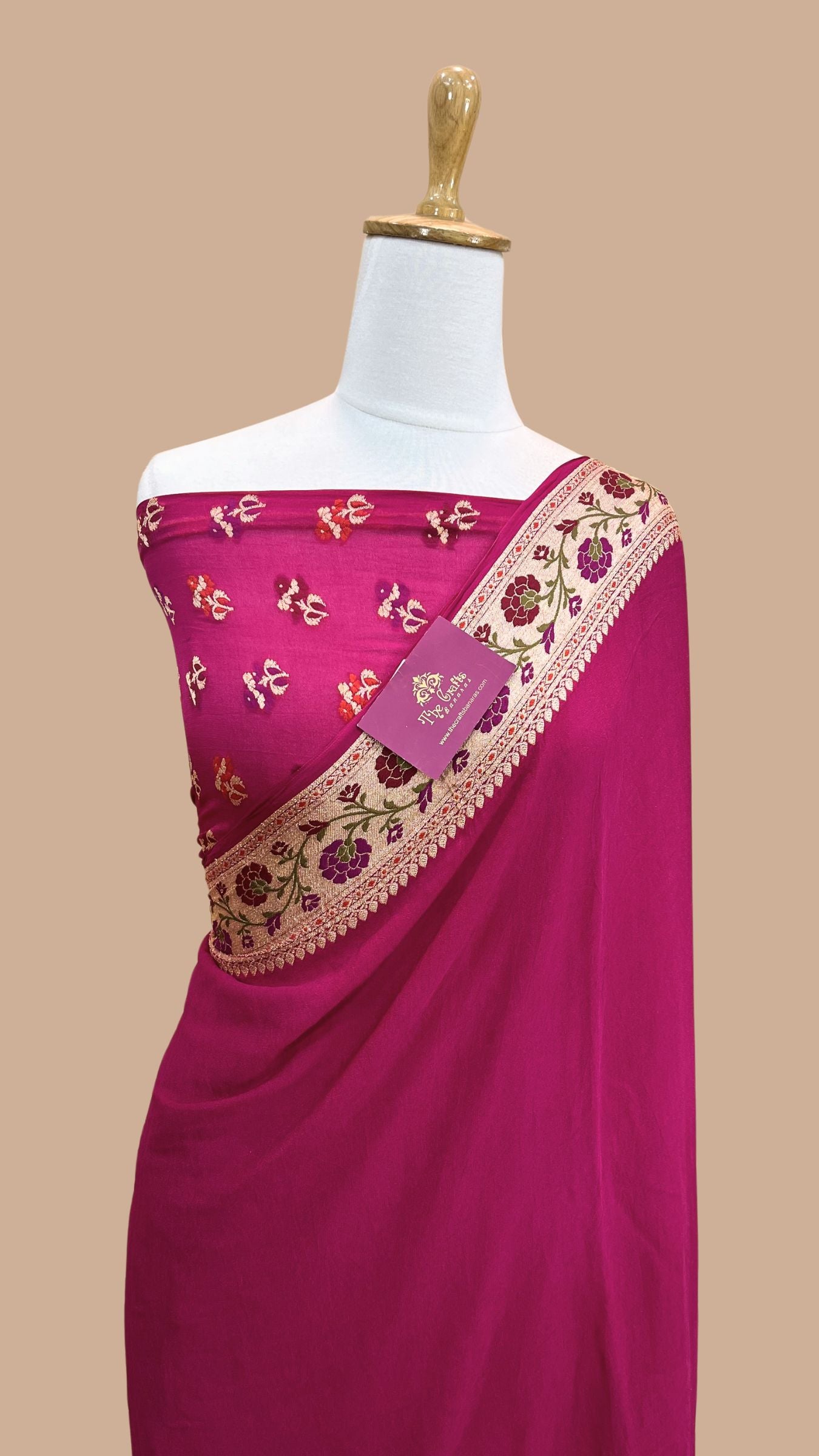 Pure Khaddi Chiffon Banarasi Saree