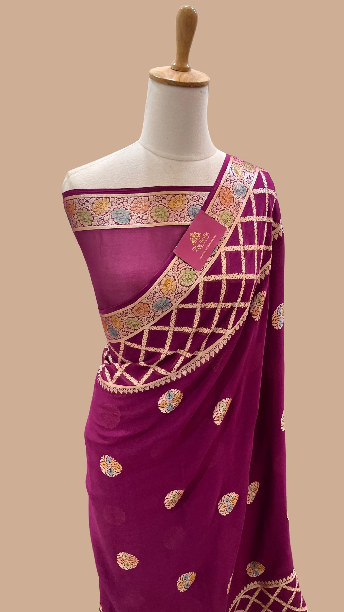 Pure Khaddi Chiffon Banarasi Saree