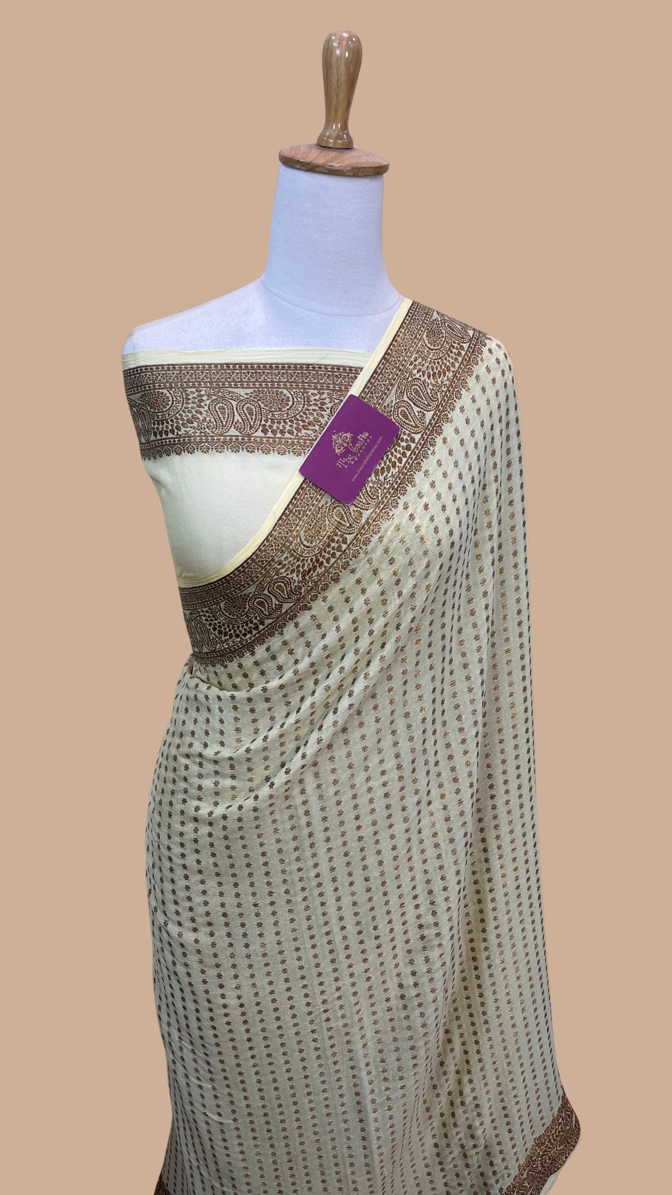 Pure Khaddi Chiffon Banarasi Saree
