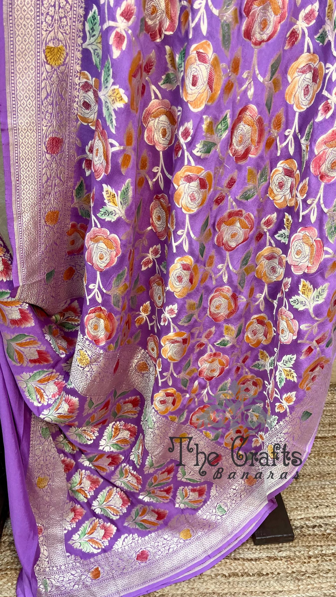 Khaddi Georgette Handloom Banarasi Saree