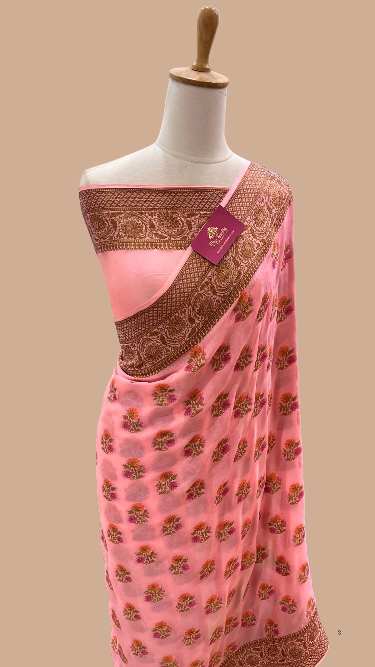 Pure Khaddi Chiffon Banarasi Saree