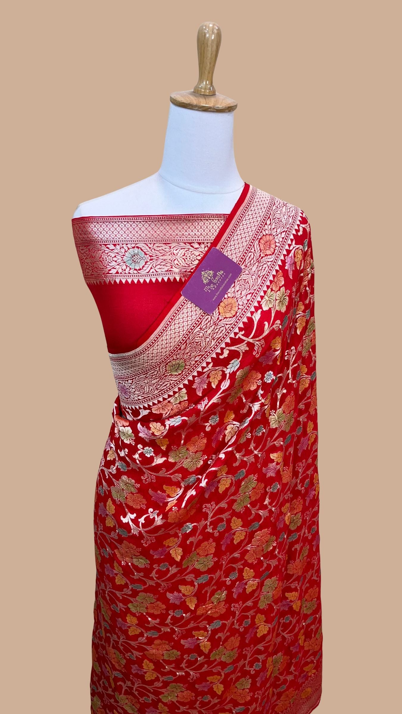 Khaddi Georgette Handloom Banarasi Saree