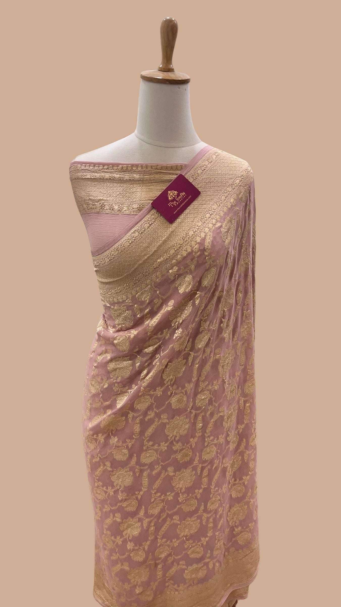 Khaddi Georgette Banarasi Saree - Water Zari