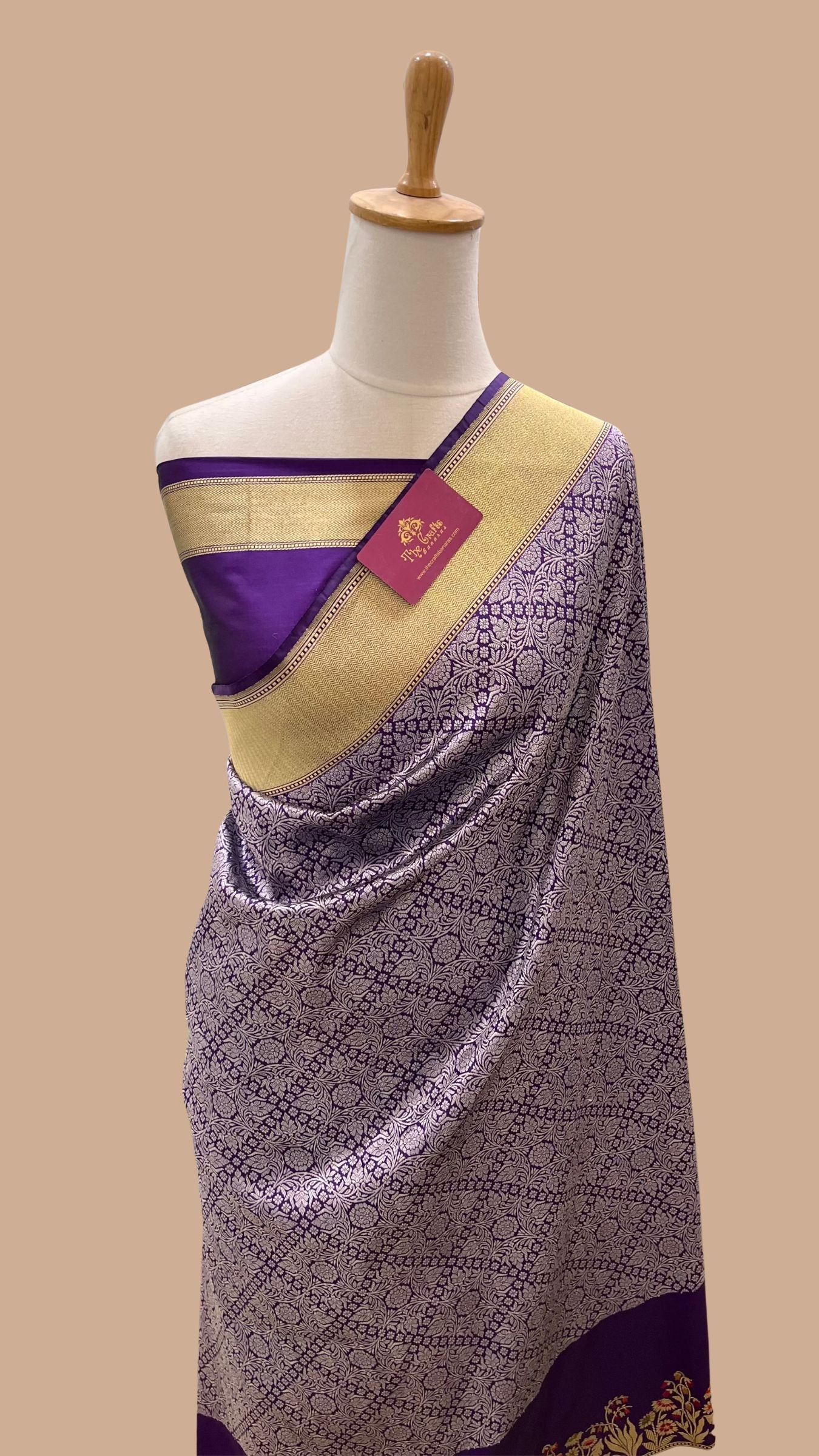 Pure Katan Silk Handloom Banarasi Saree - Kadhua Tanchui Brocade Meena
