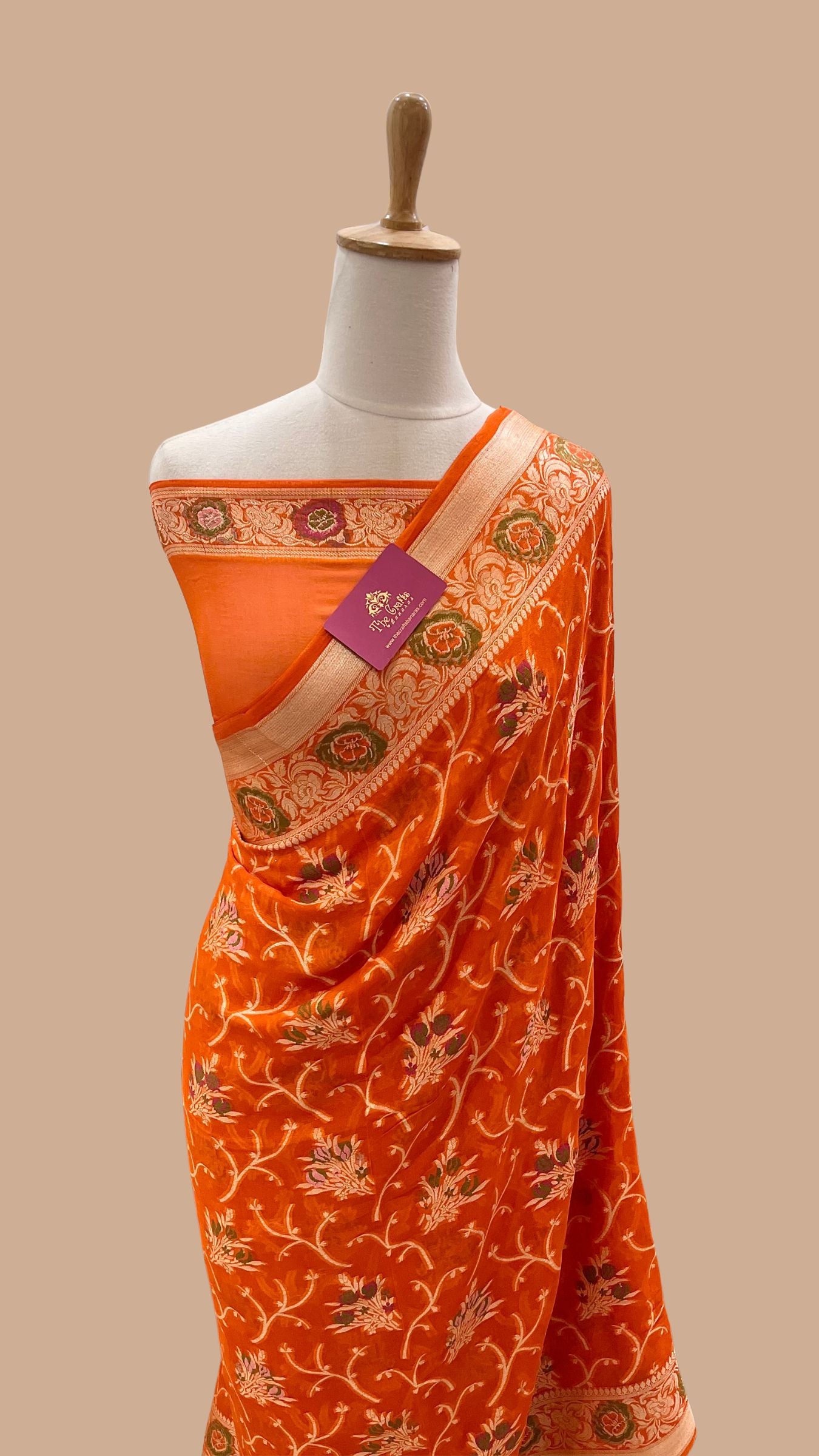 Pure Khaddi Chiffon Banarasi Saree