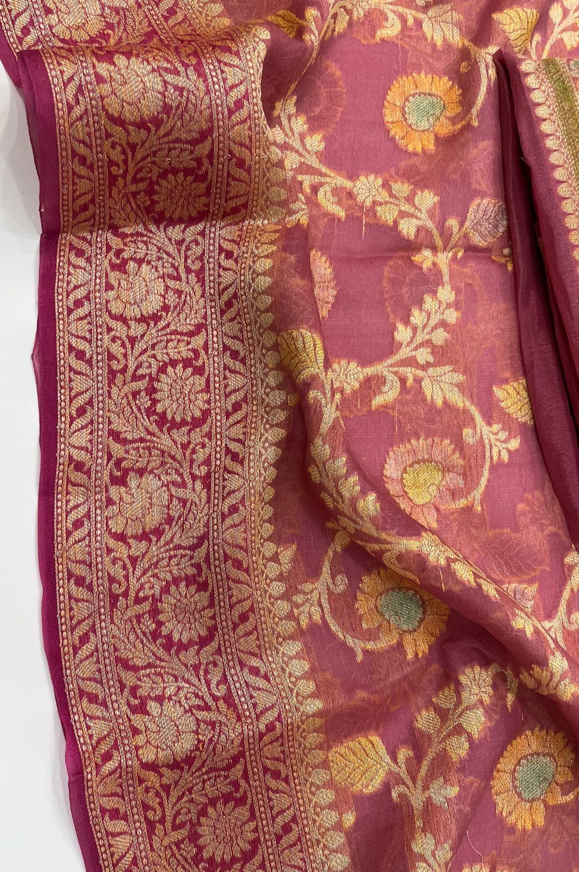 Pure Khaddi Chiffon Banarasi Dress Material