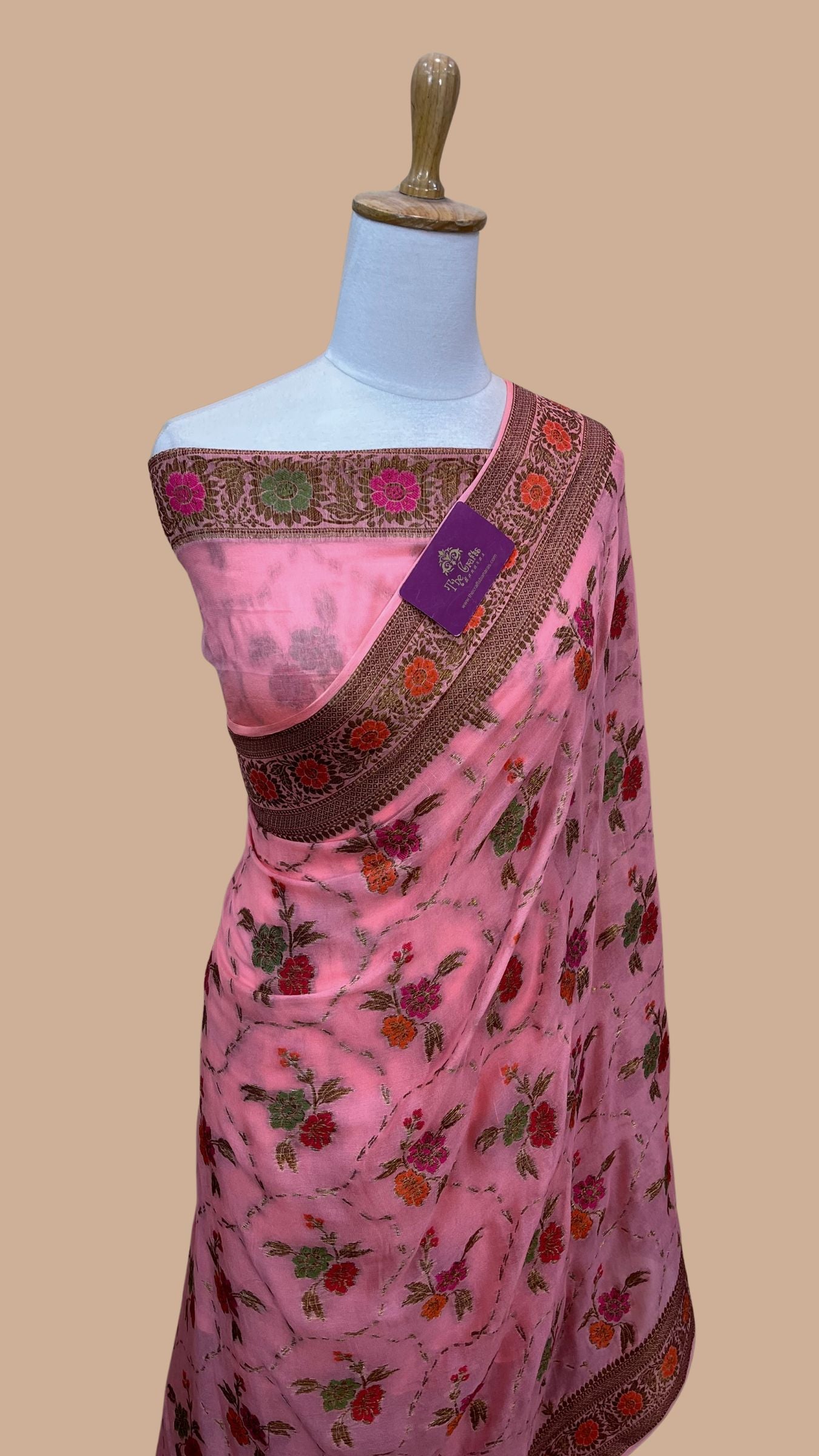 Pure Khaddi Chiffon Banarasi Saree