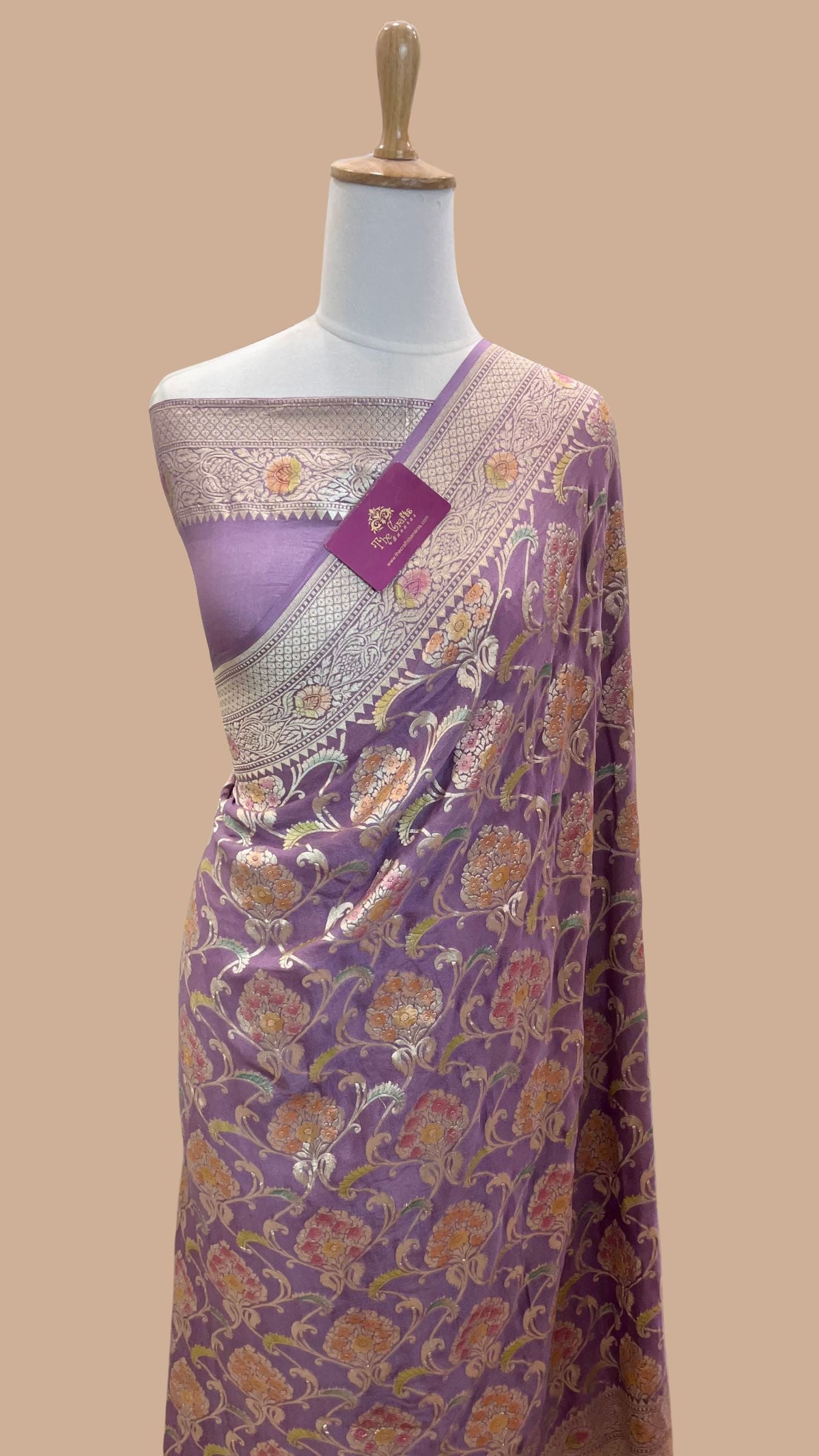 Khaddi Georgette Handloom Banarasi Saree
