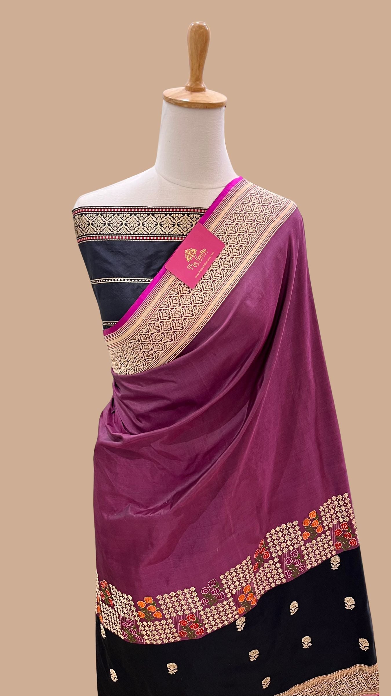 Pure Katan Silk Handloom Banarasi Saree - with Kadhua Meenakari Work