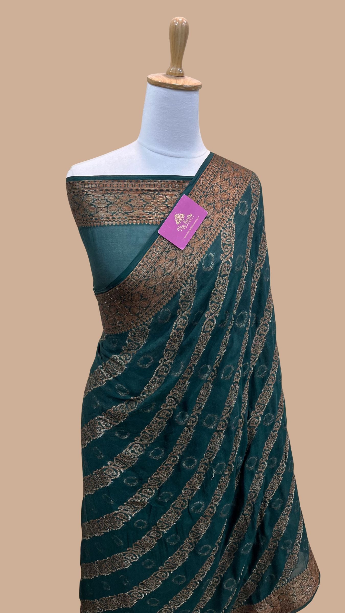 Pure Khaddi Chiffon Banarasi Saree