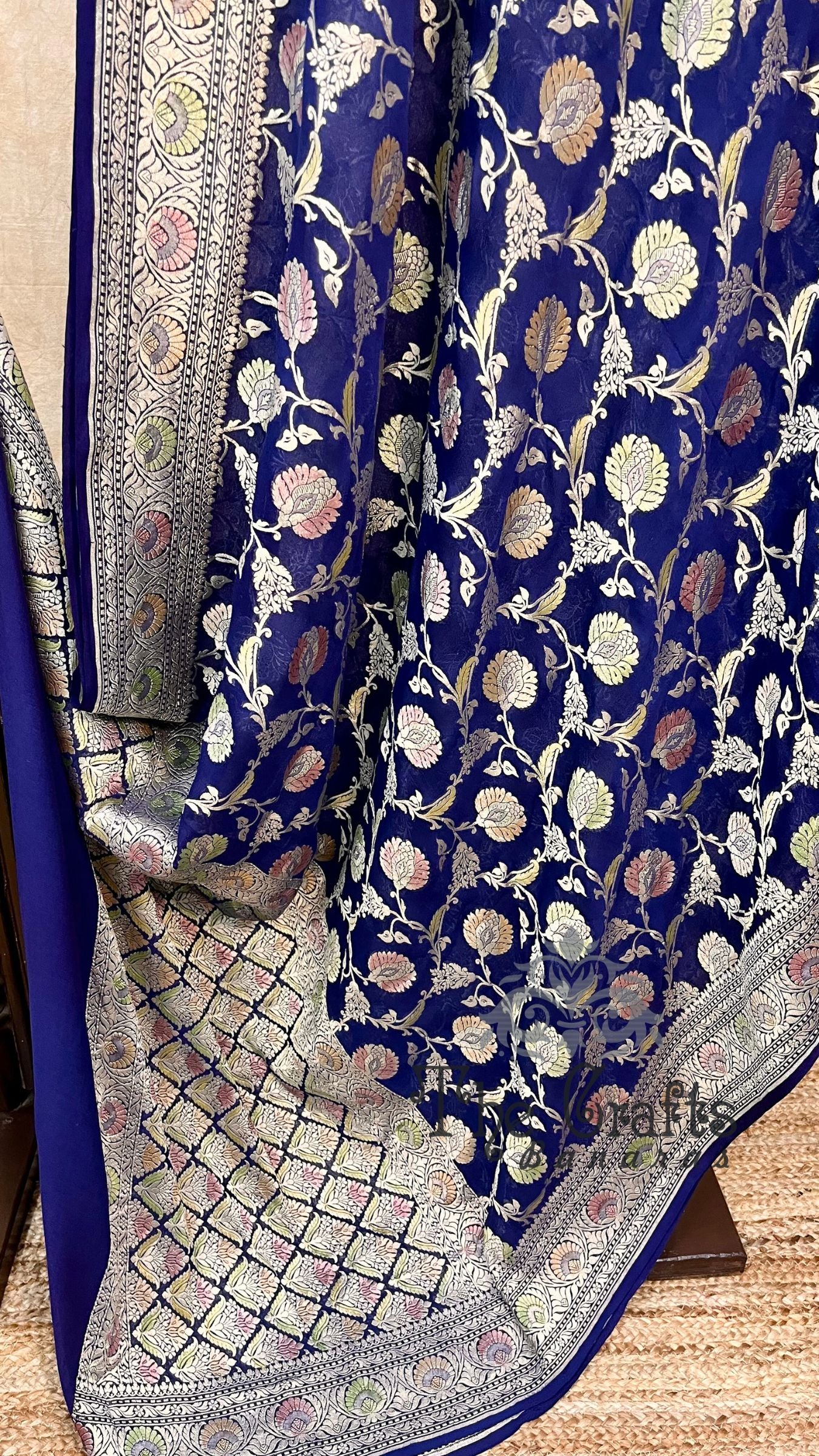 Khaddi Georgette Handloom Banarasi Saree