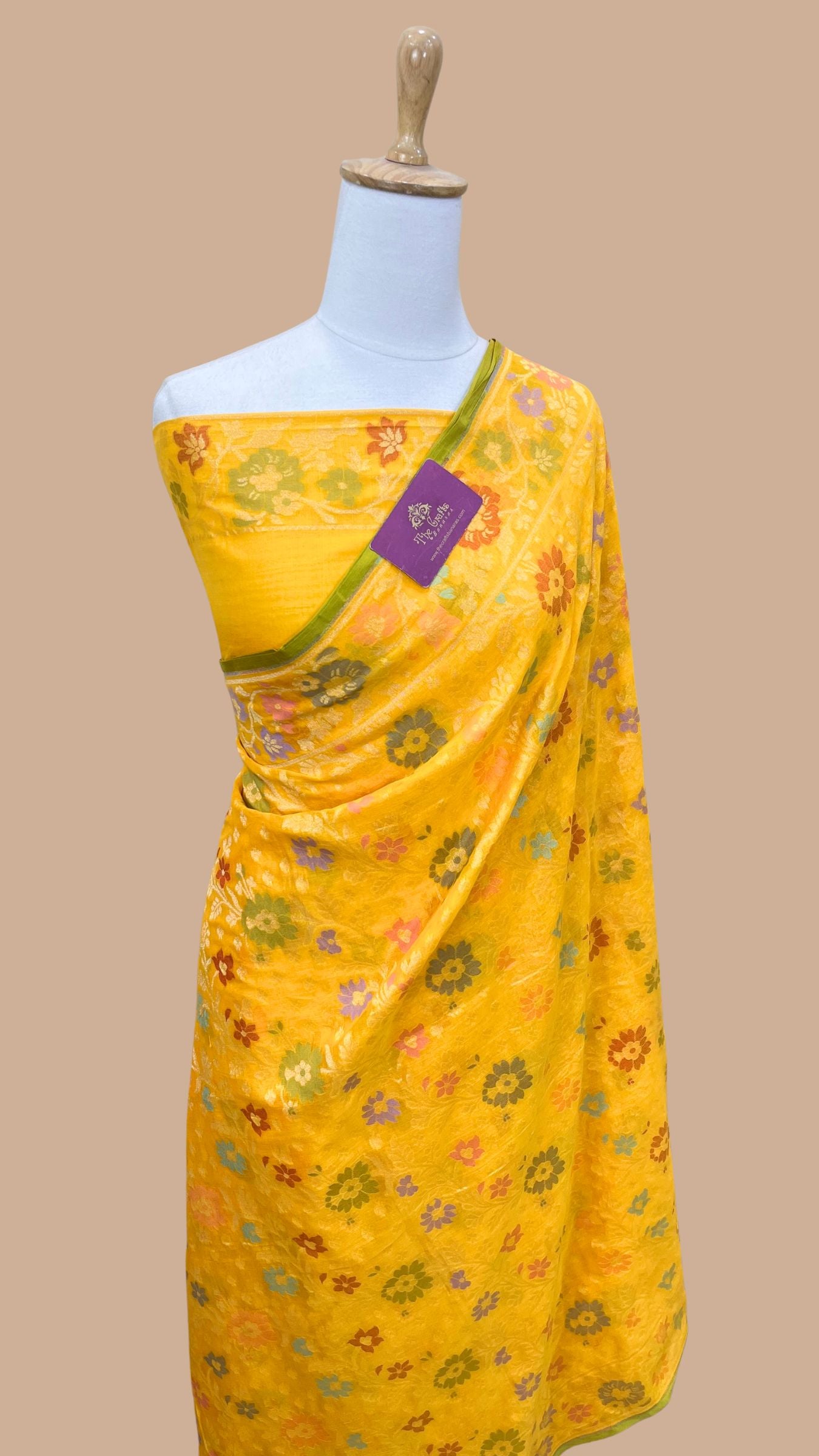 Pure Ektara Cotton Jamdani Banarasi Saree - Tilfi