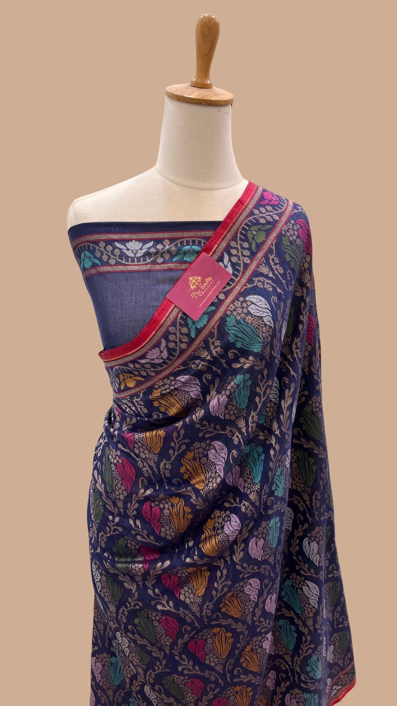 Pure Ektara Cotton Jamdani Banarasi Saree - Tilfi