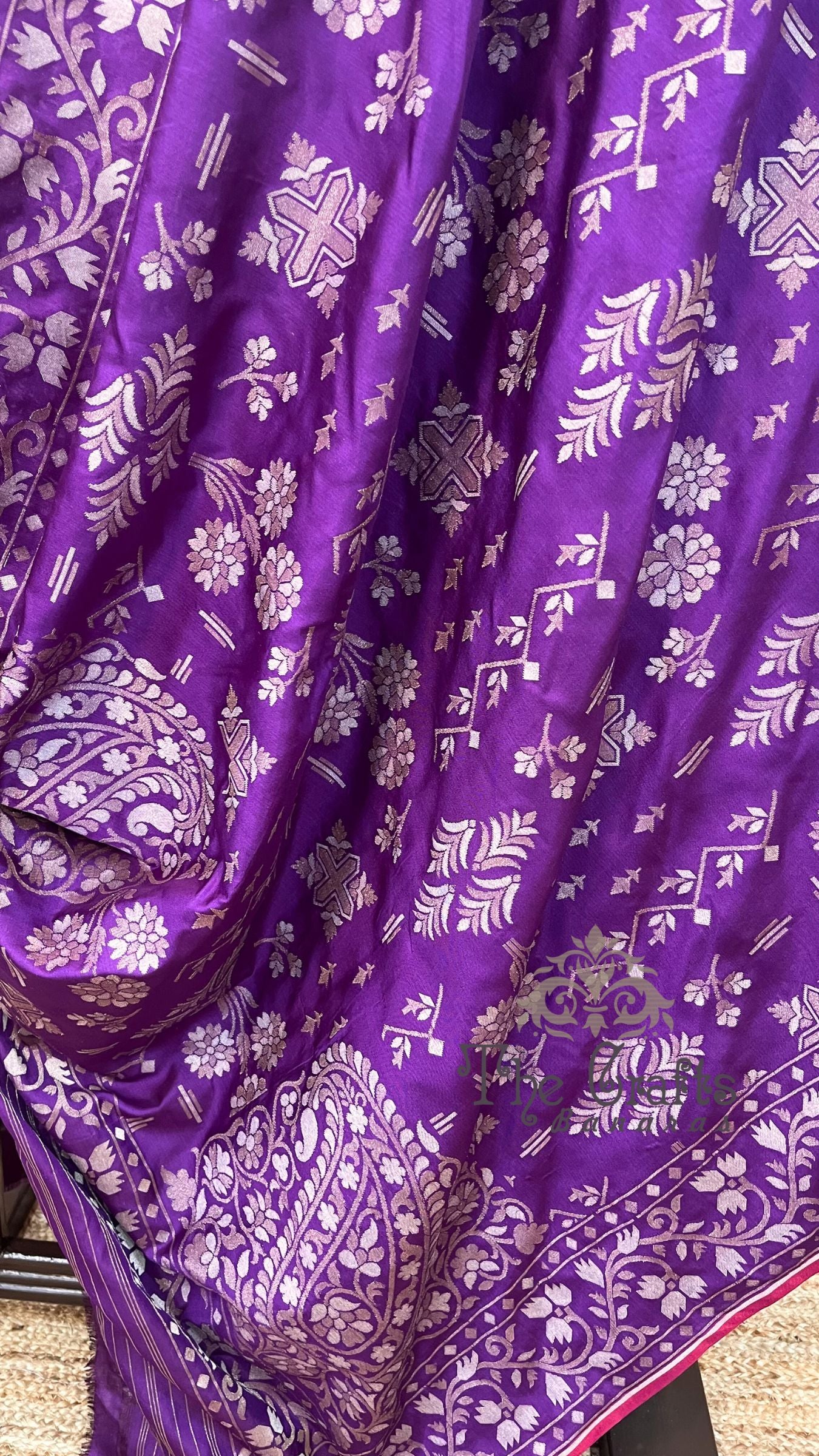 Pure Ektara Katan Jamdani Banarasi Saree - Alfi