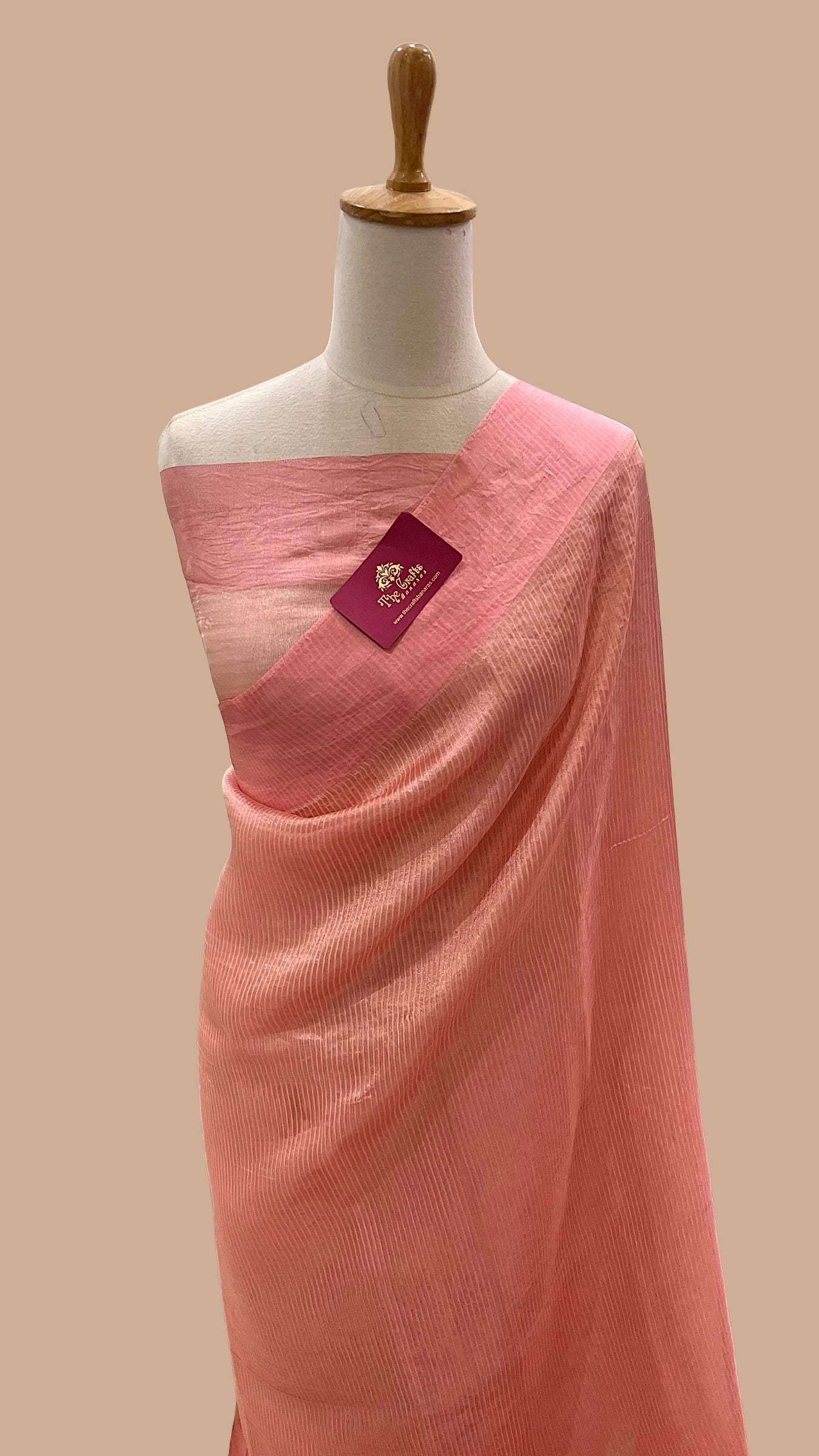 Pure Tissue Silk Handloom Banarasi Saree - with Satin Border
