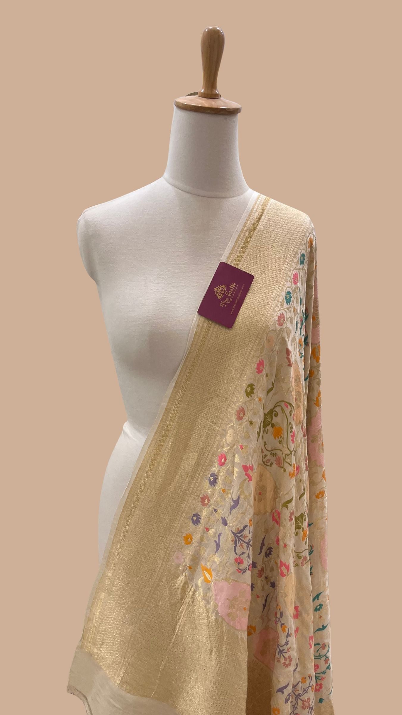 Pure Moonga Silk Banarasi Handloom Dupatta