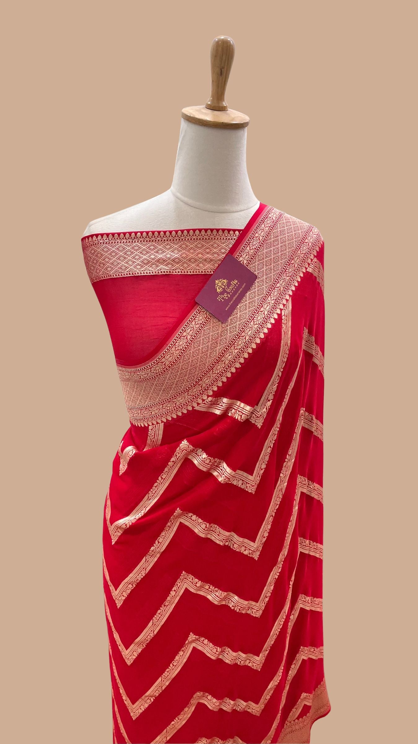 Khaddi Georgette Handloom Banarasi Saree