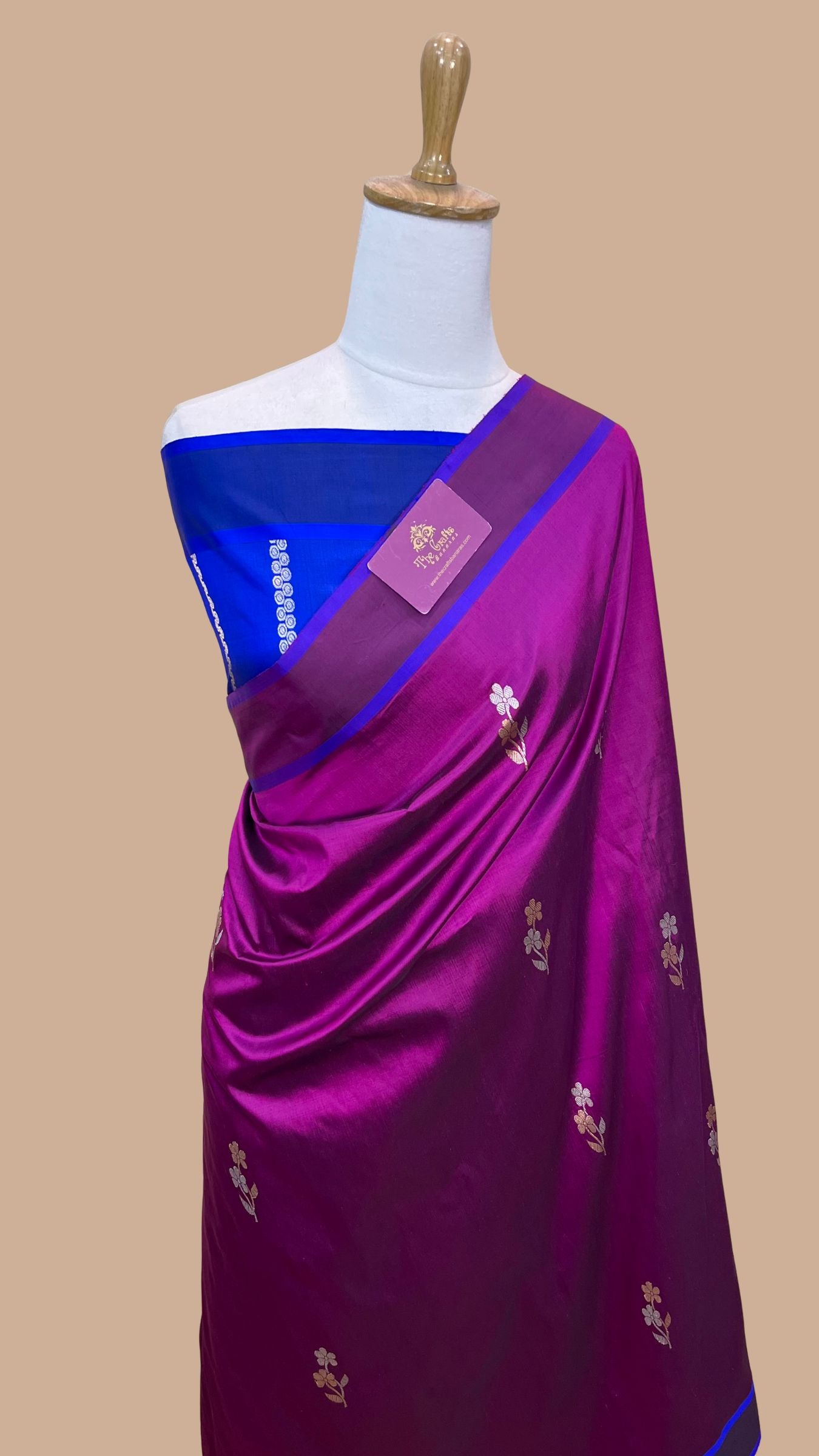 Pure Raw Mango Silk Handloom Banarasi Saree