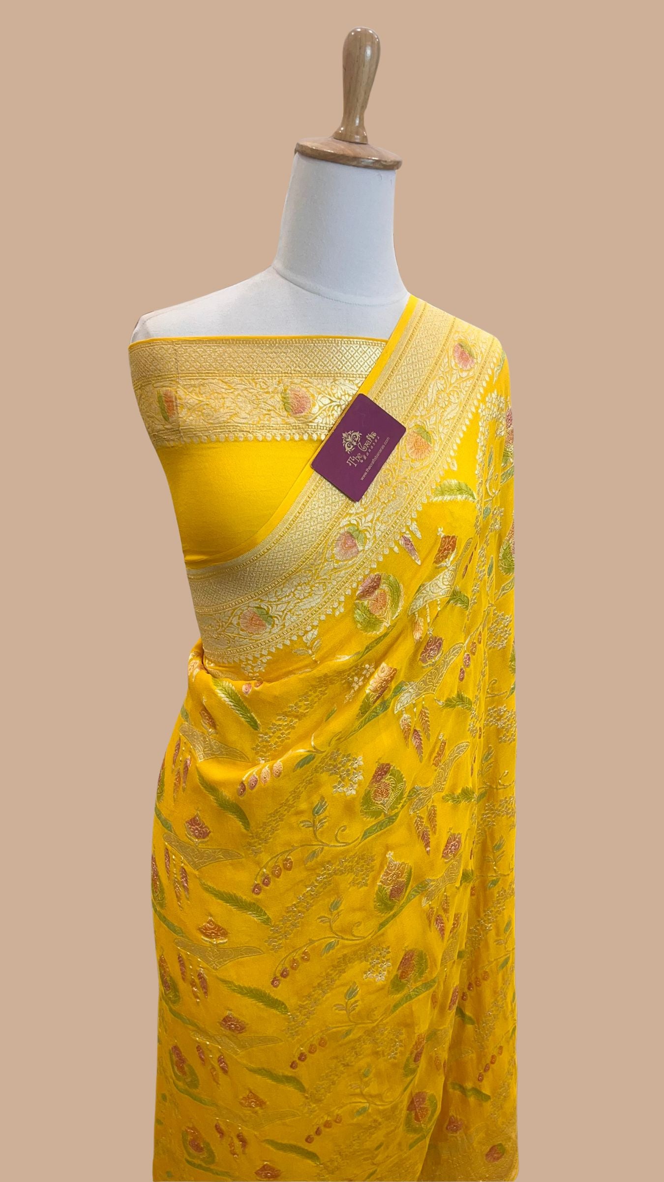 Khaddi Georgette Handloom Banarasi Saree