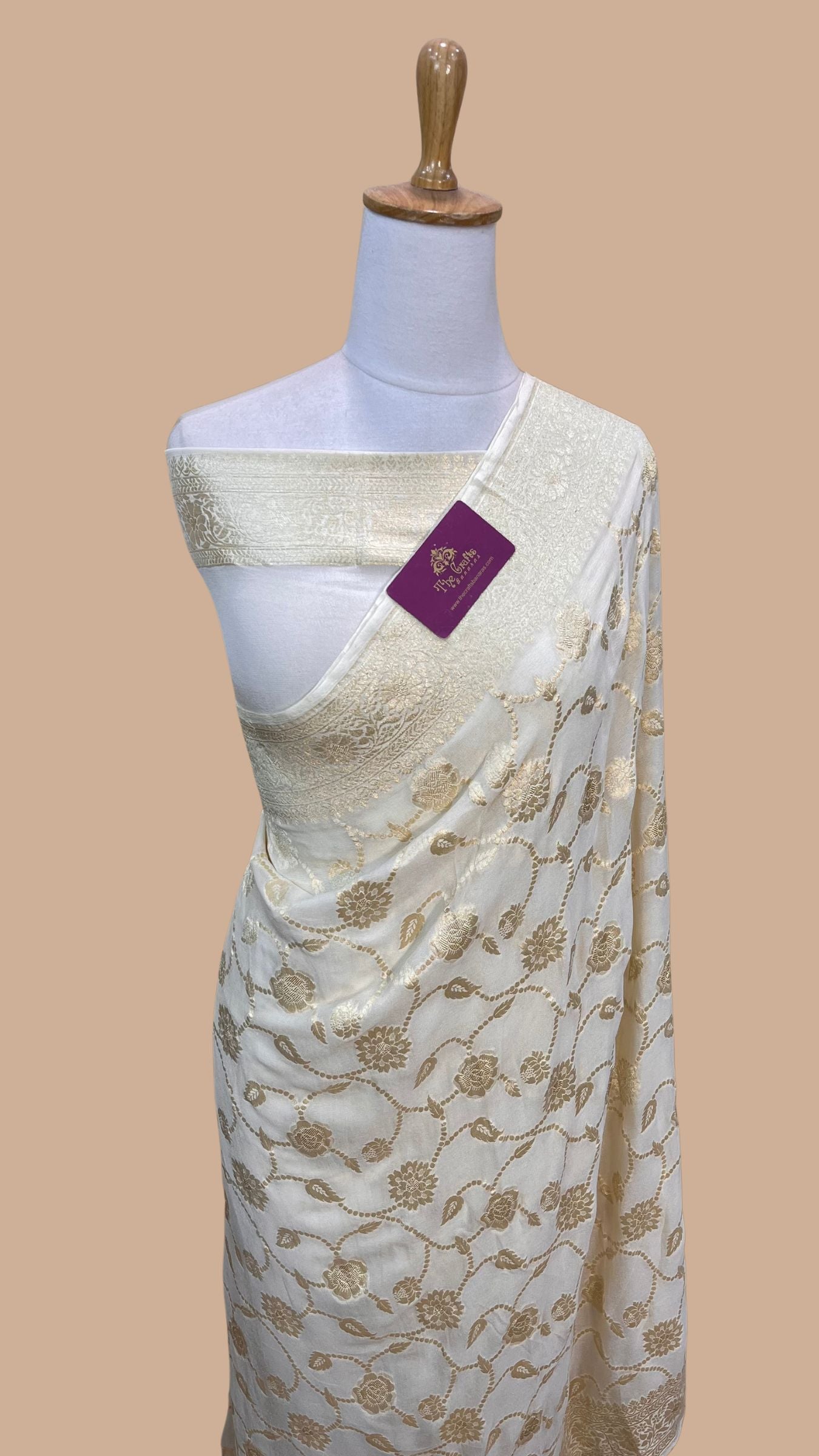 Khaddi Georgette Handloom Banarasi Saree