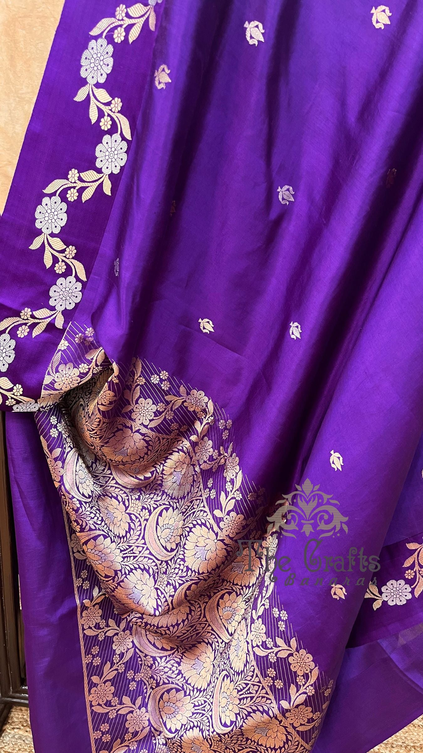 Pure  Mango Silk Handloom Banarasi Saree