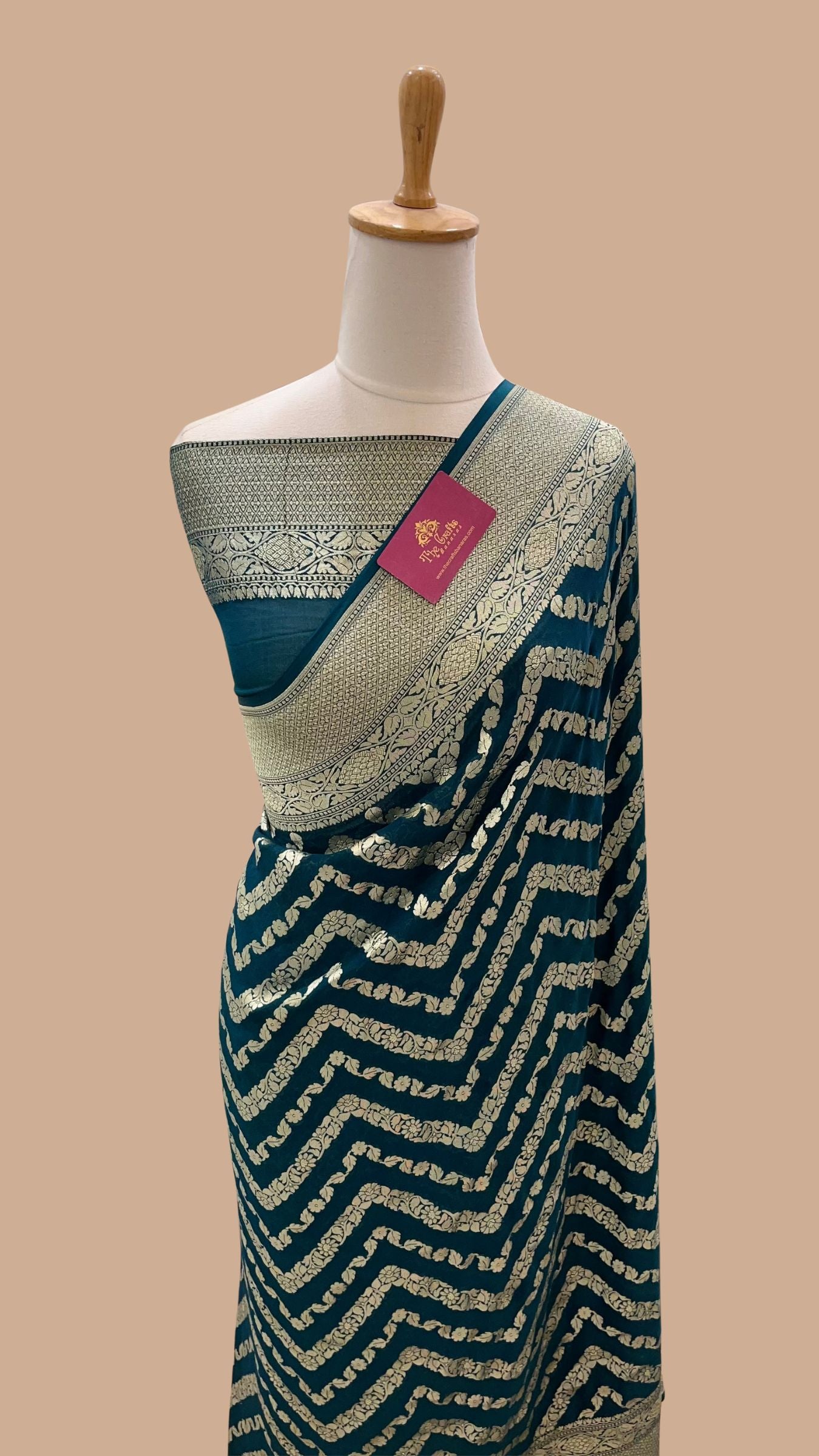Khaddi Georgette Handloom Banarasi Saree