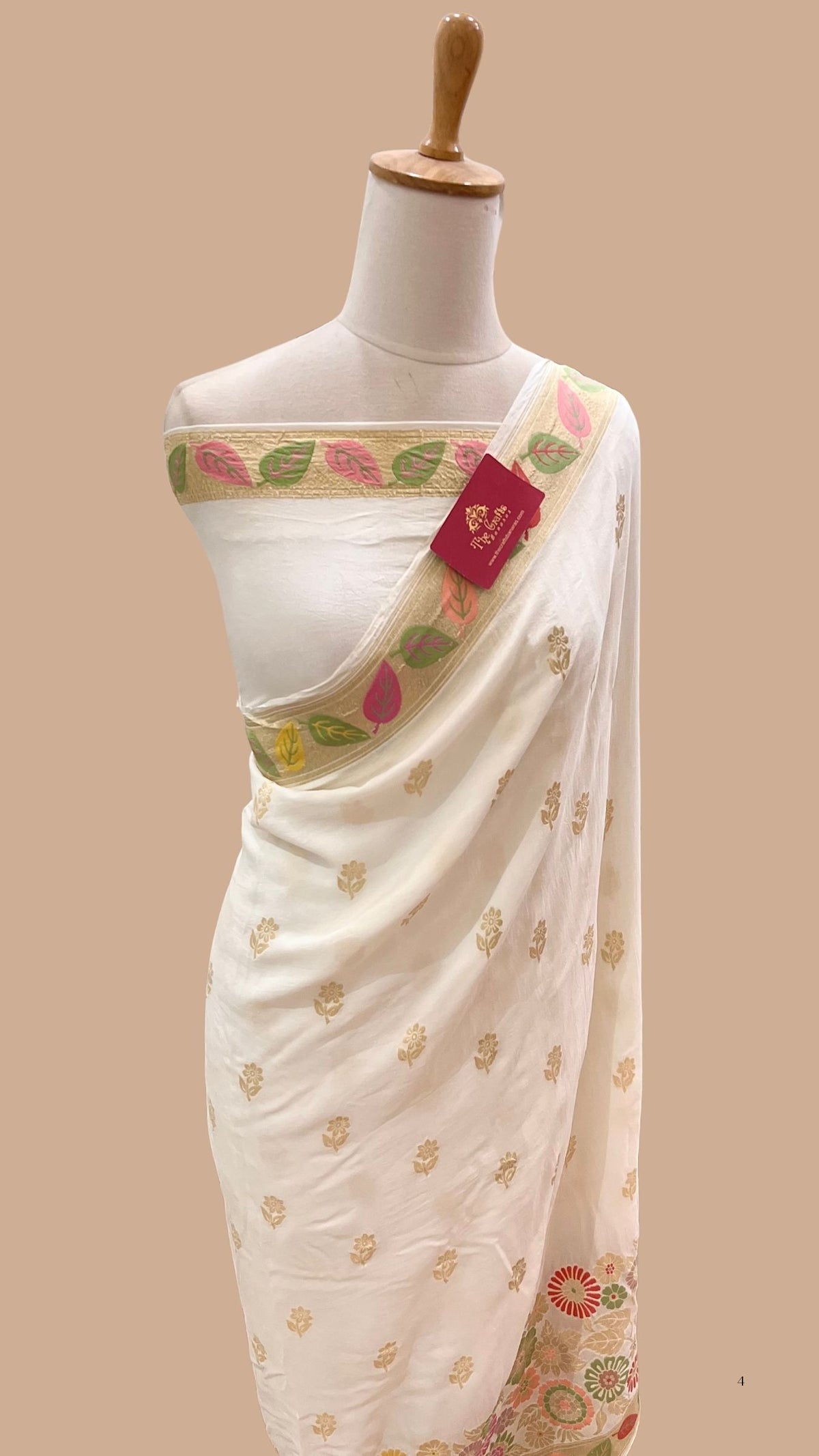 Pure Crepe Silk Handloom Banarasi Saree- Tilfi