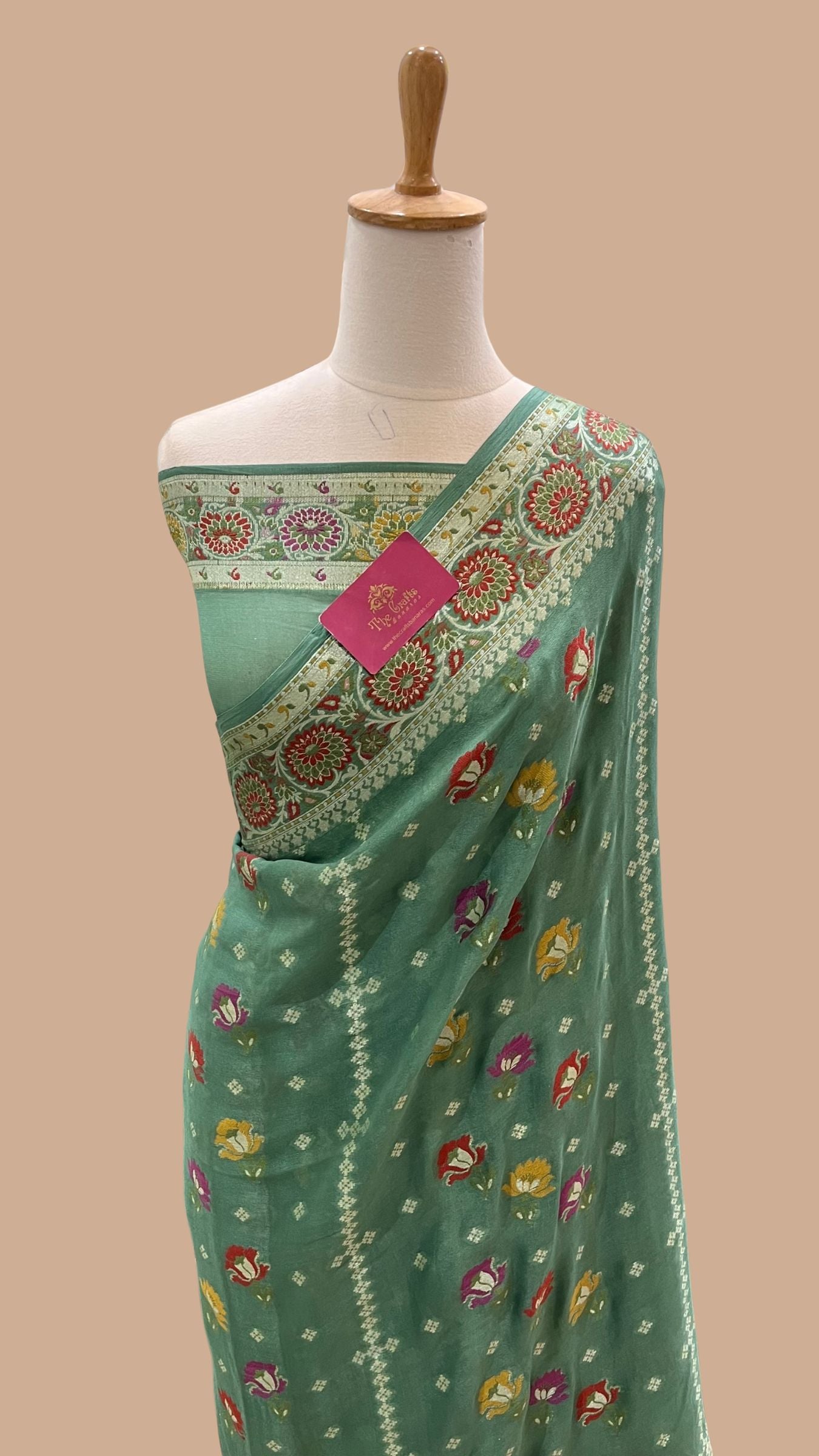 Pure Khaddi Chiffon Banarasi Saree