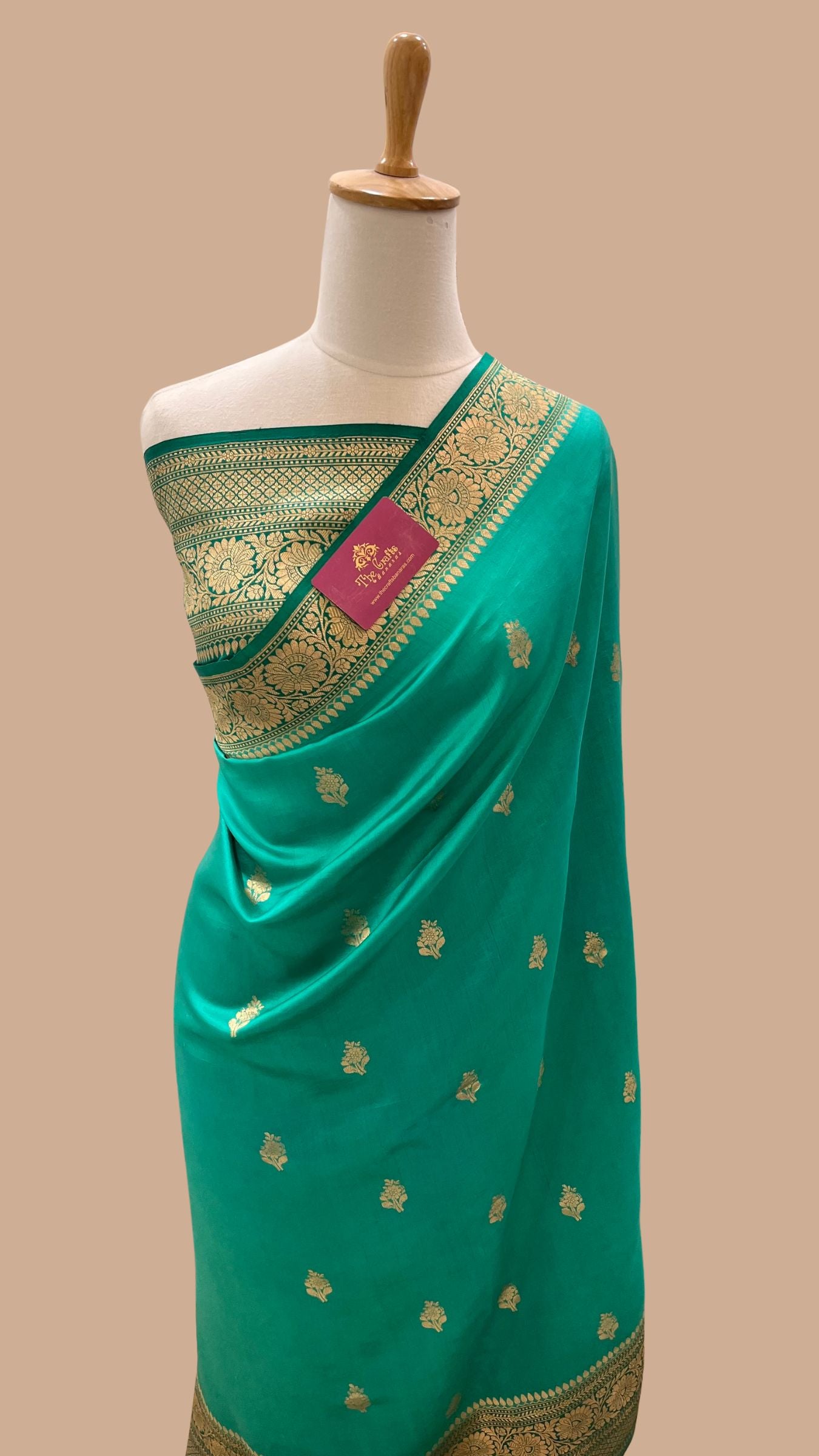 Pure  Mango Silk Handloom Banarasi Saree