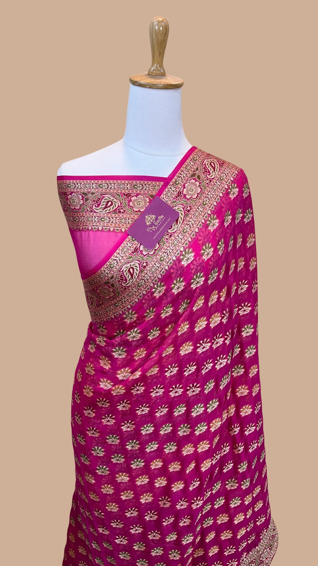 Pure Khaddi Chiffon Banarasi Saree