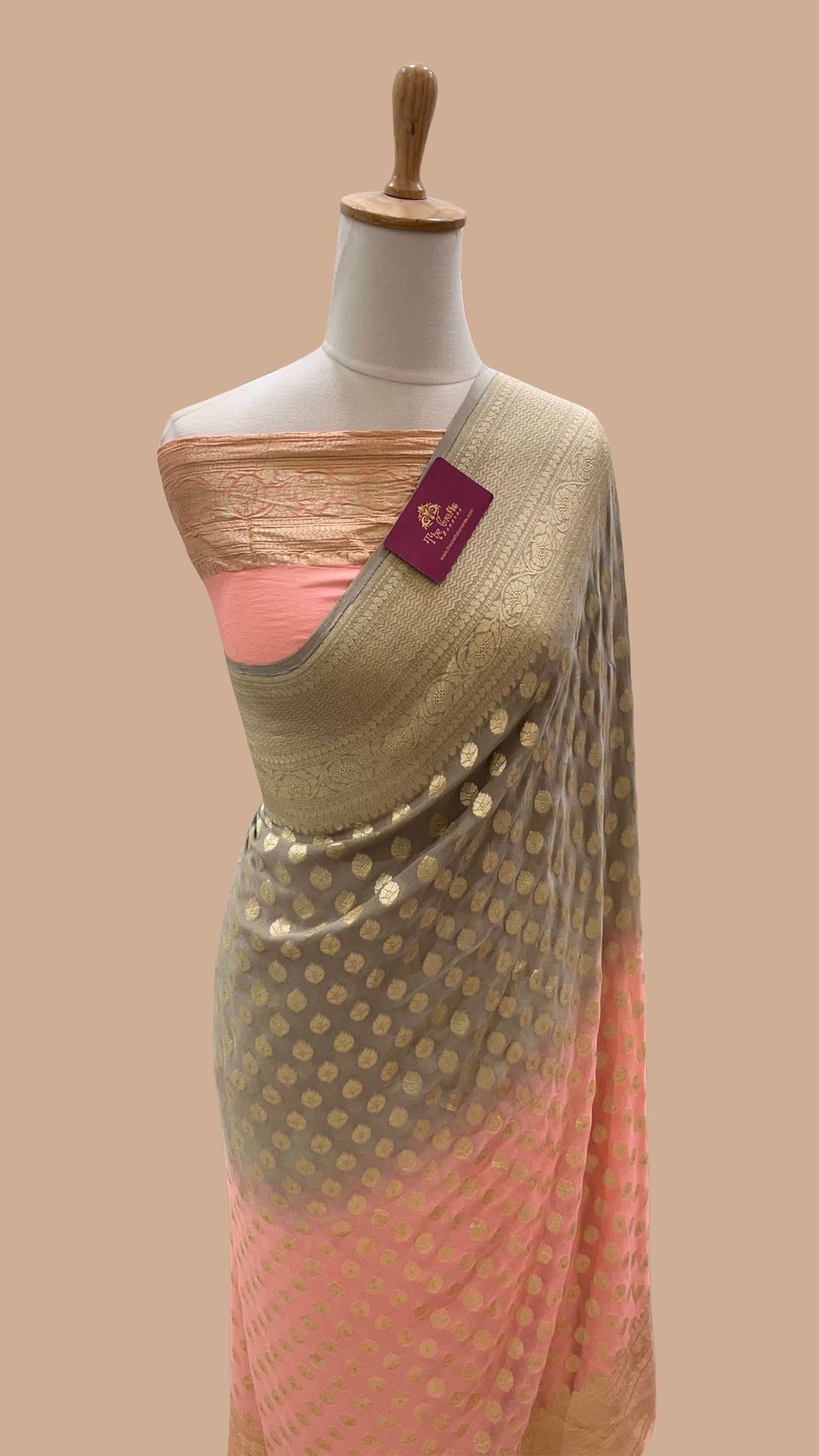 Khaddi Georgette Handloom Banarasi Saree