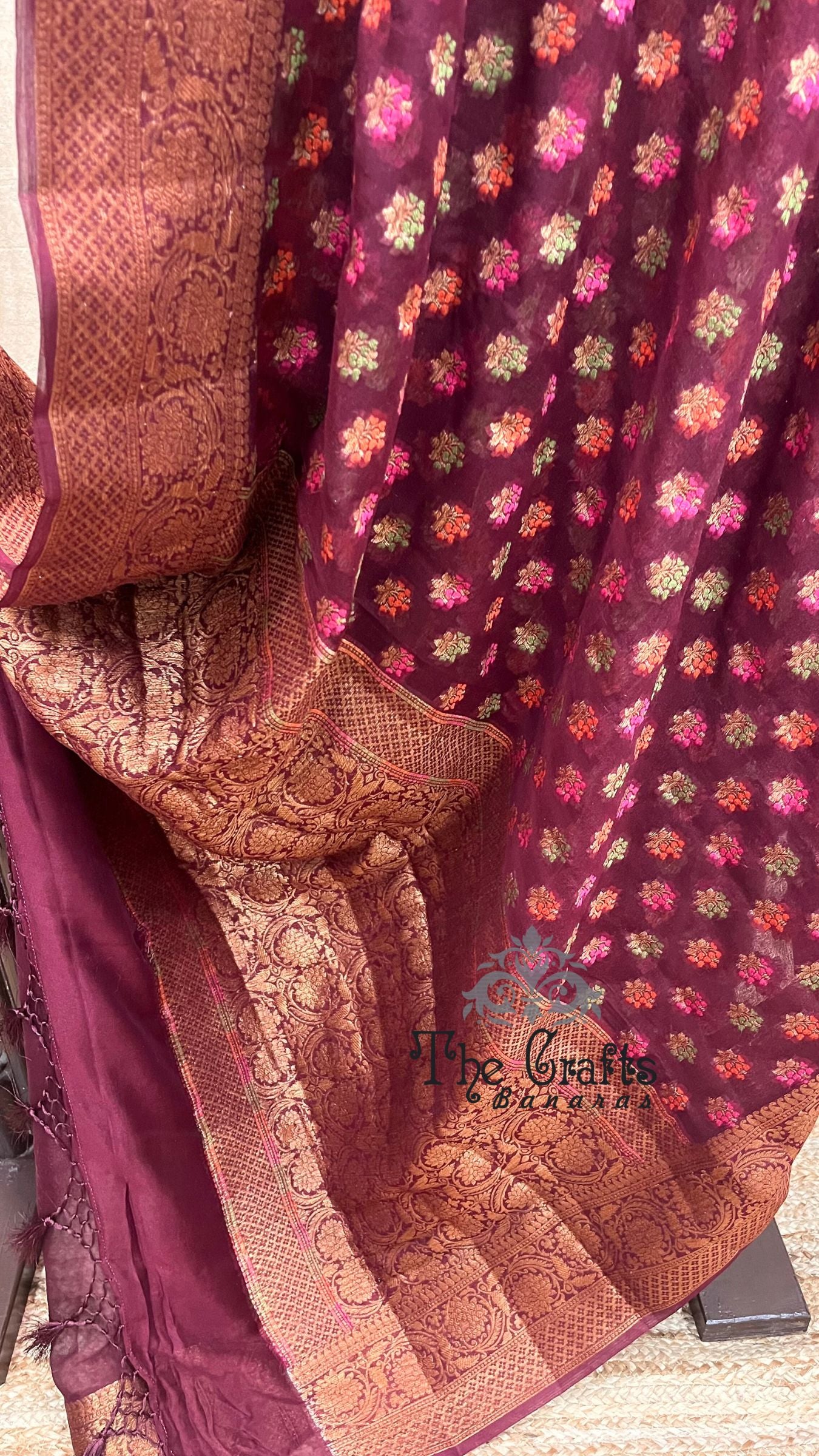 Pure Khaddi Chiffon Banarasi Saree