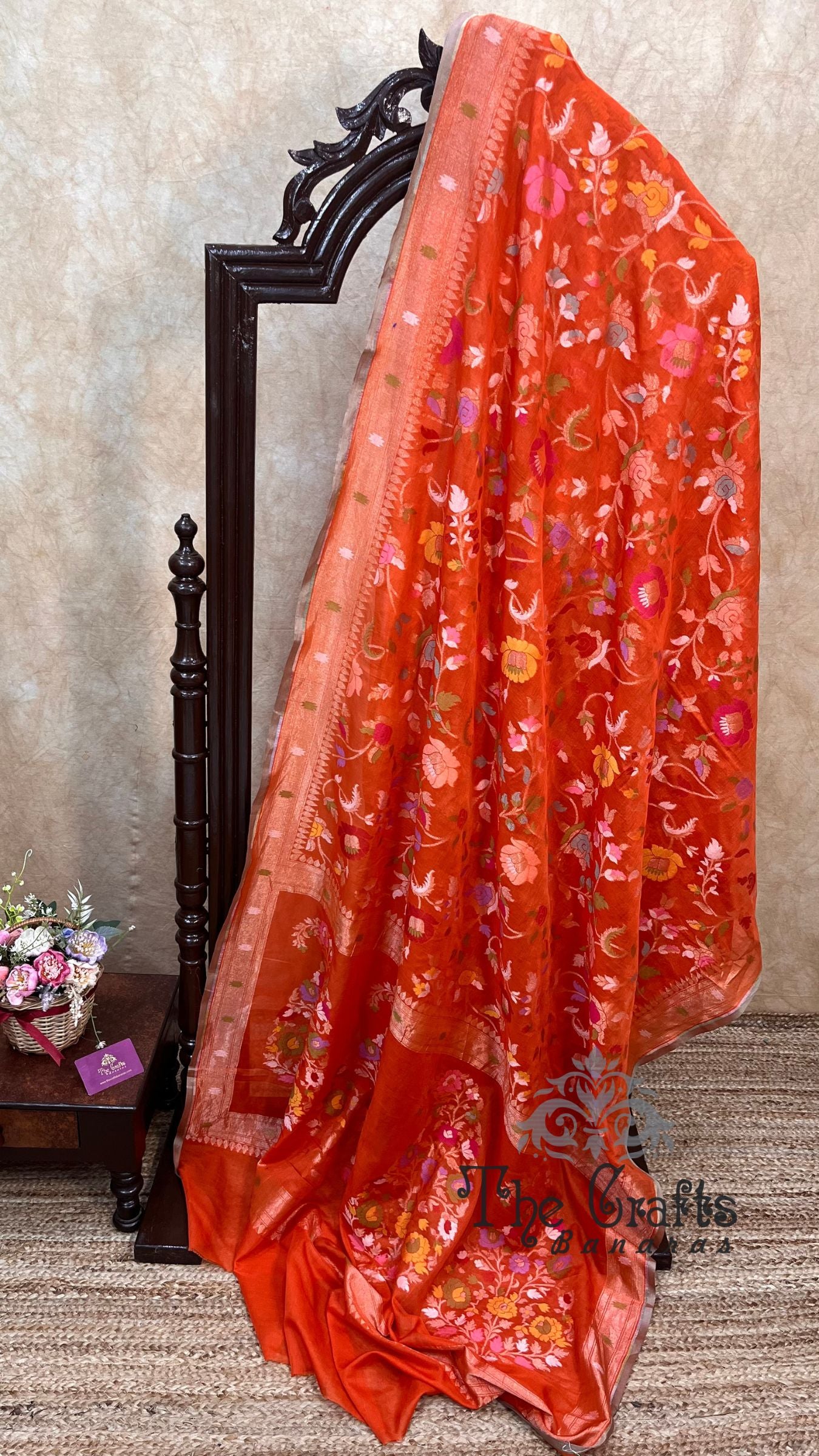 Pure Ektara Cotton Jamdani Banarasi Saree - Tilfi