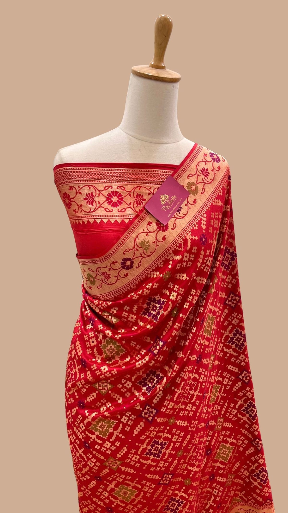 Pure Ektara Katan Silk Jamdani Banarasi Saree - Tilfi