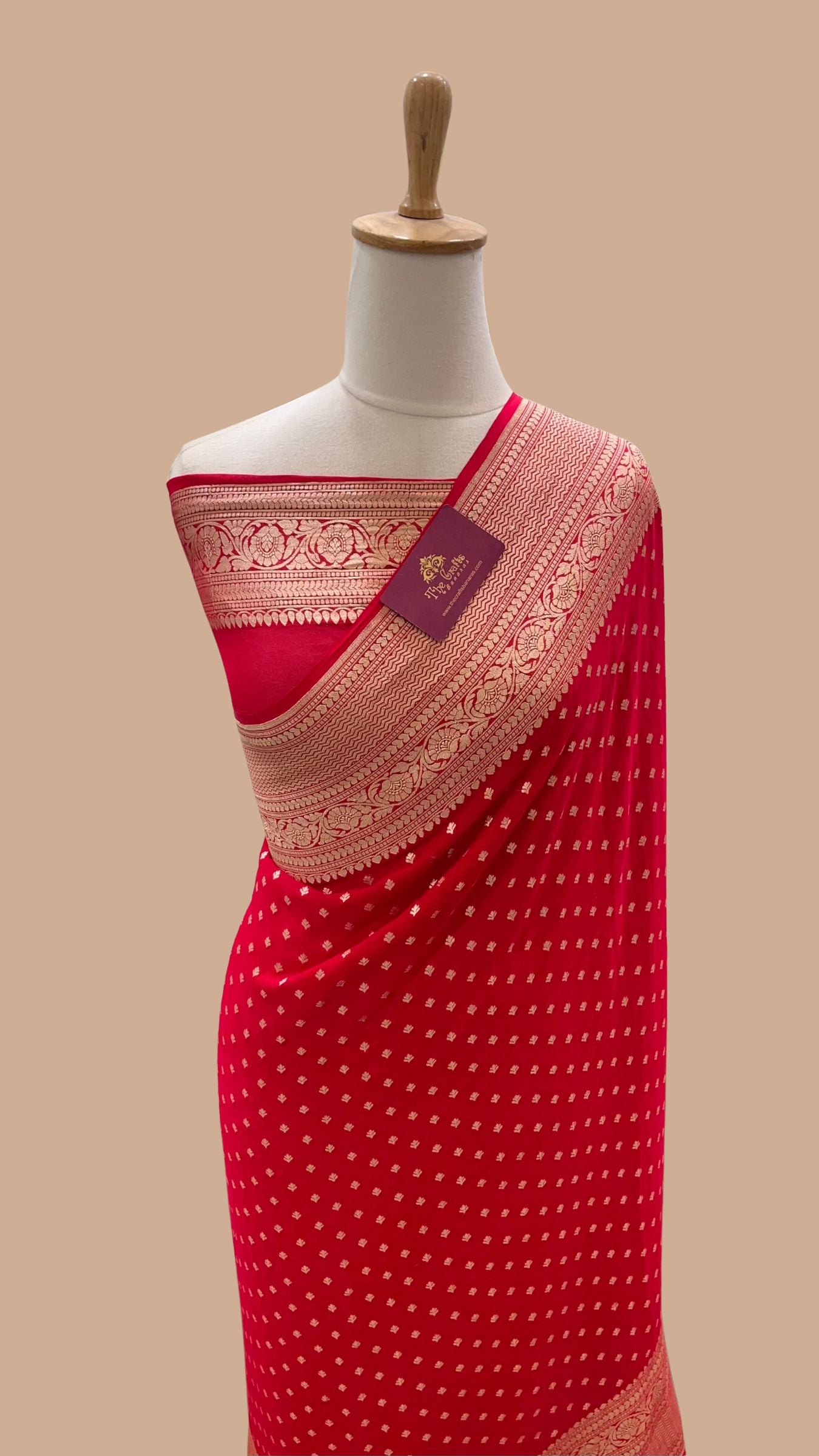 Khaddi Georgette Handloom Banarasi Saree