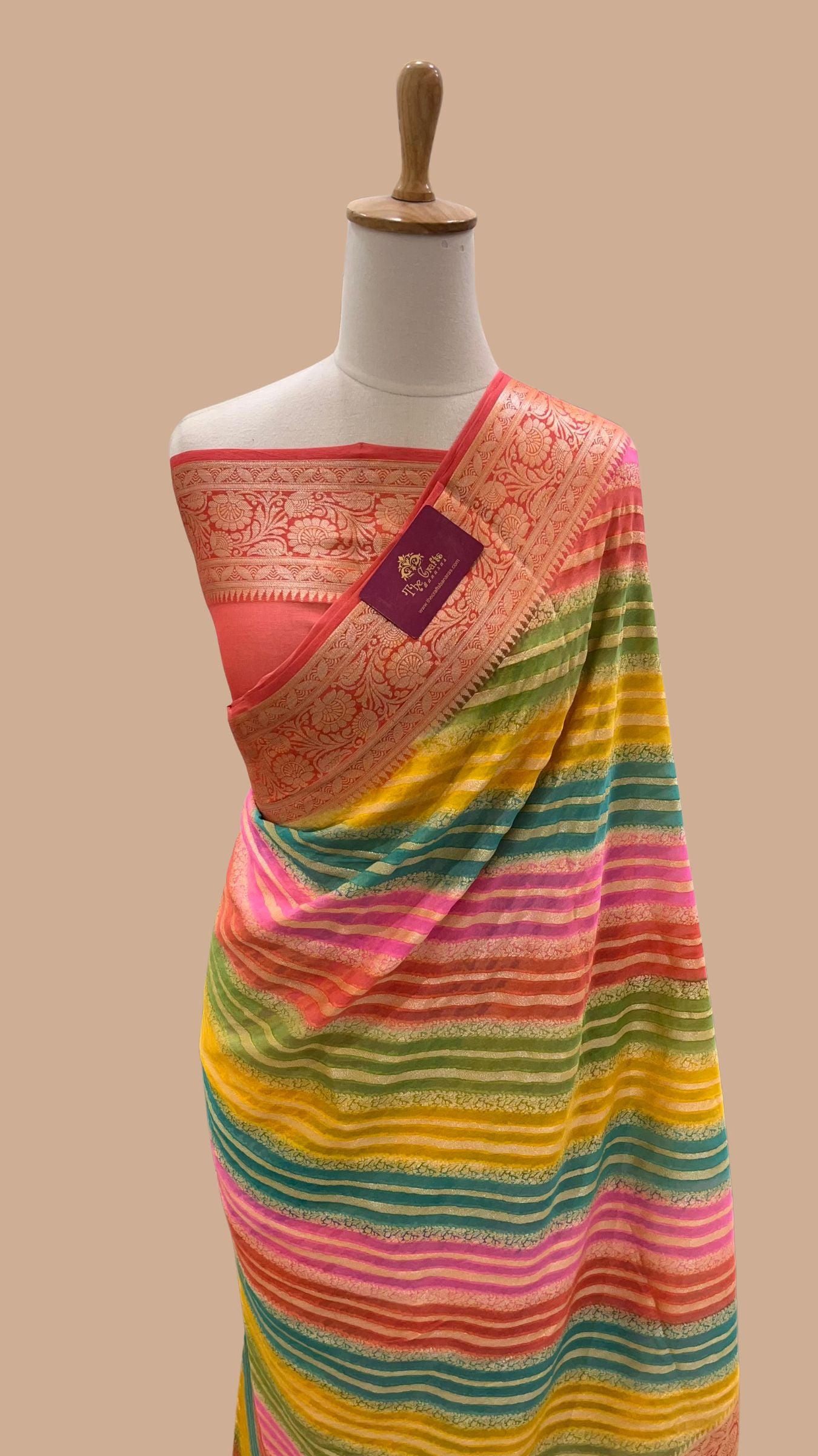 Pure Khaddi Chiffon Banarasi Saree