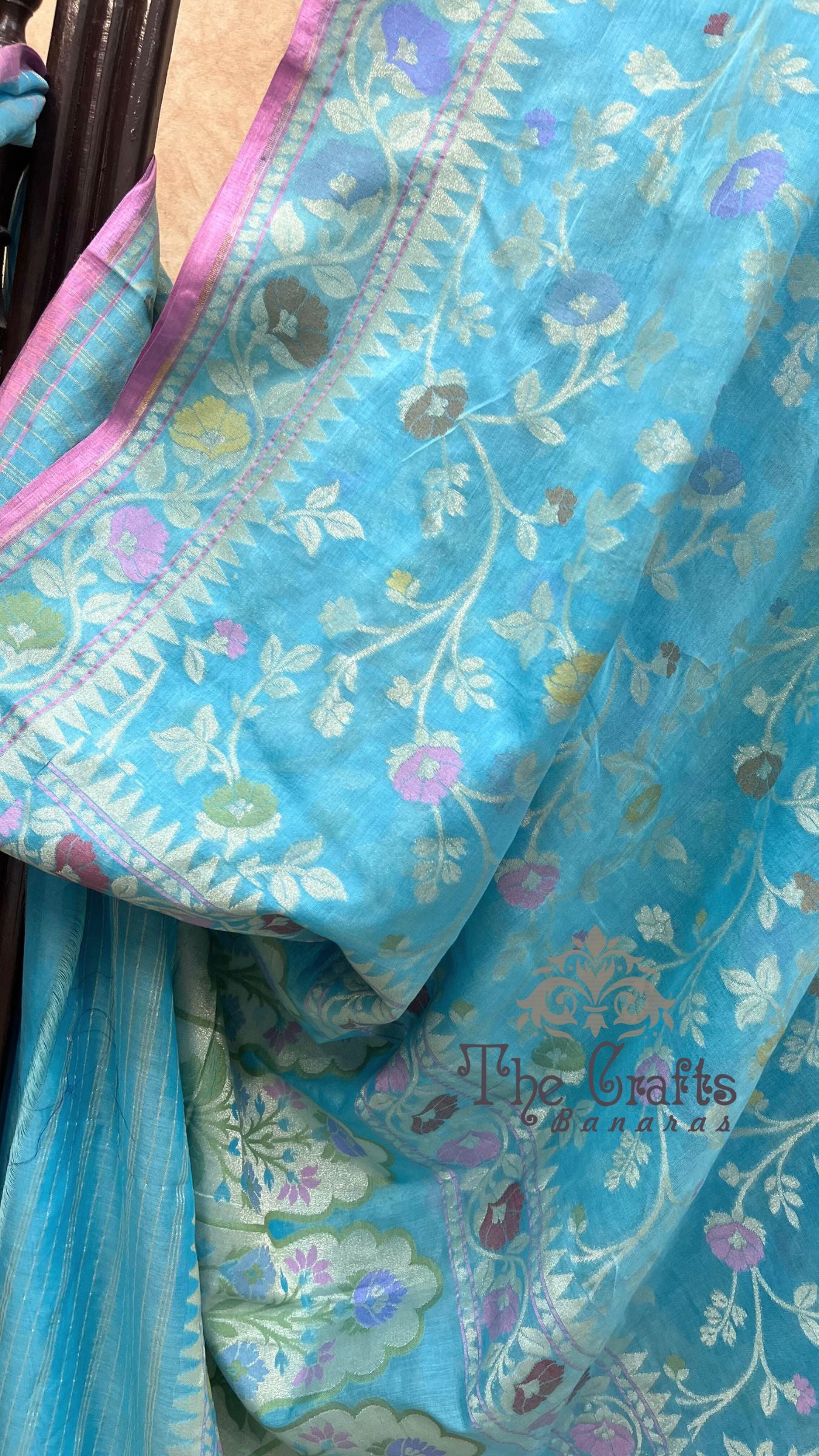 Pure Ektara Cotton Jamdani Banarasi Saree - Tilfi