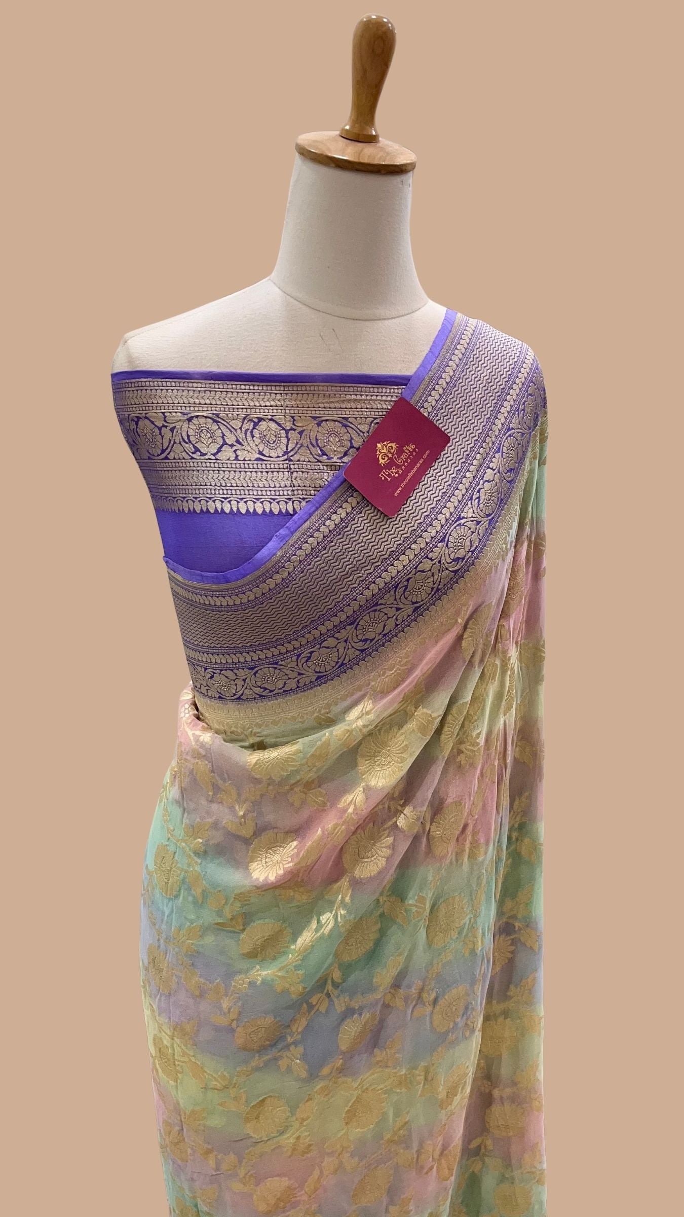Khaddi Georgette Handloom Banarasi Saree