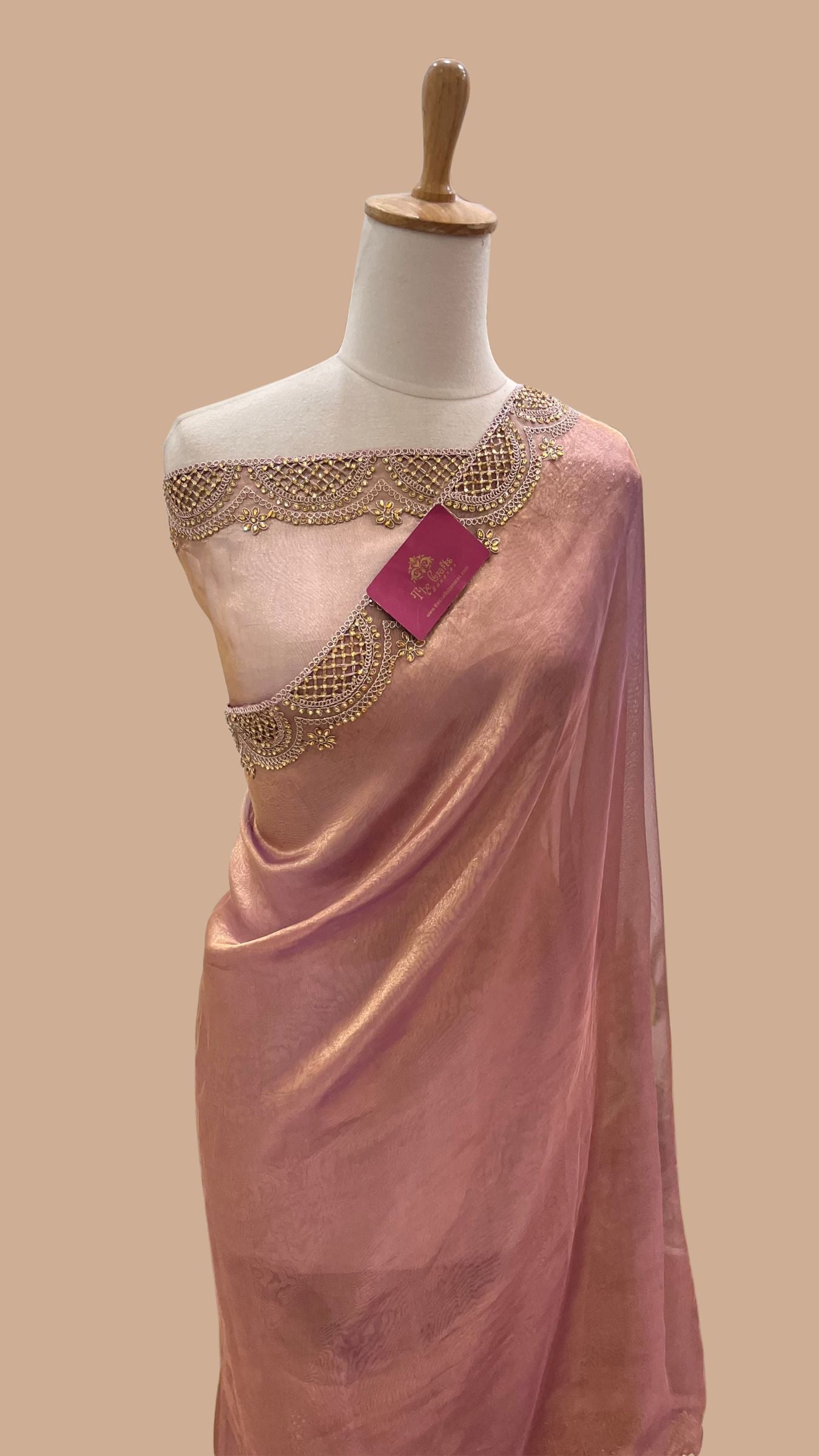 Pure Kora Tissue Silk Handloom Banarasi Saree - with Lace Border