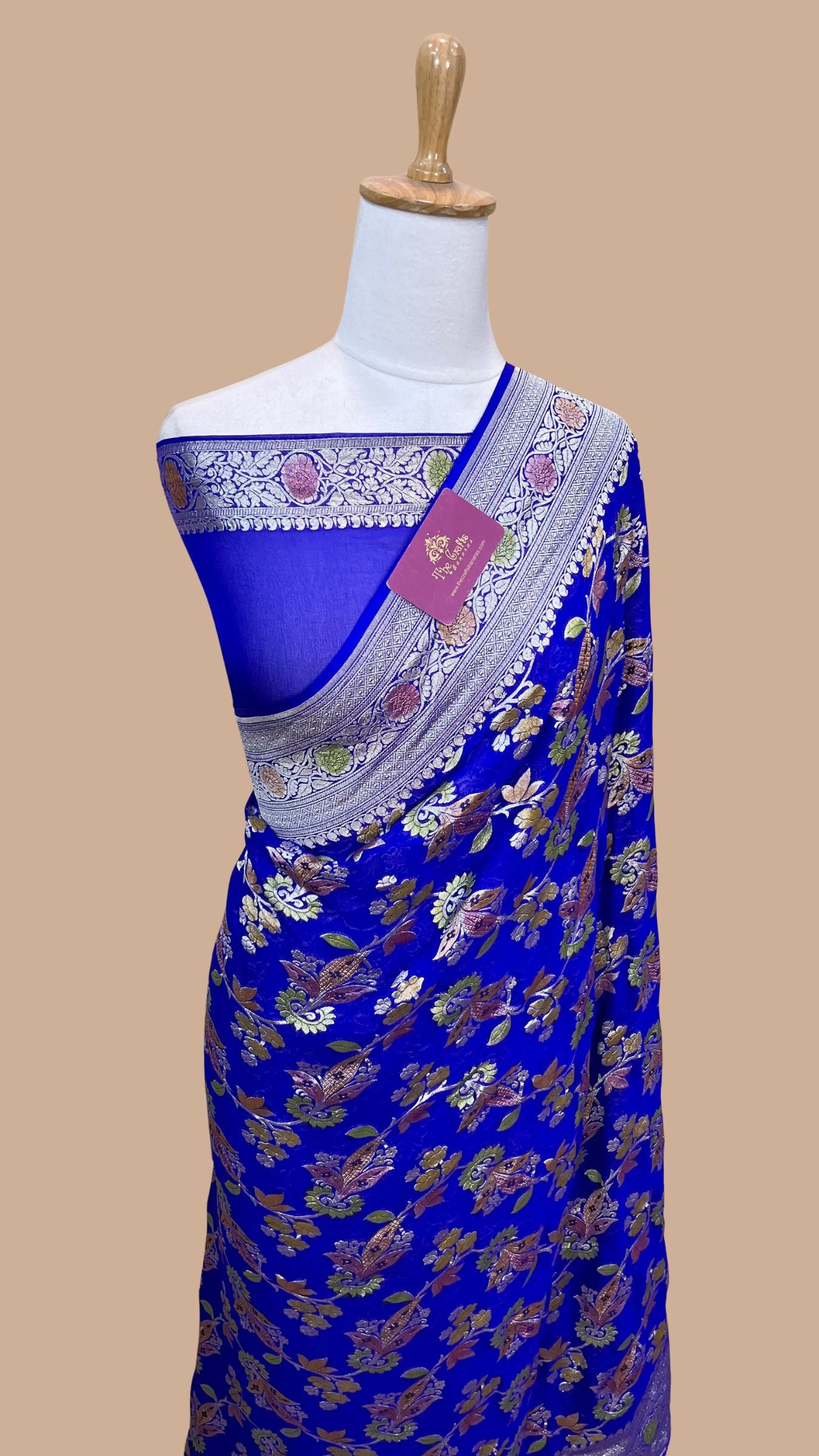 Khaddi Georgette Handloom Banarasi Saree