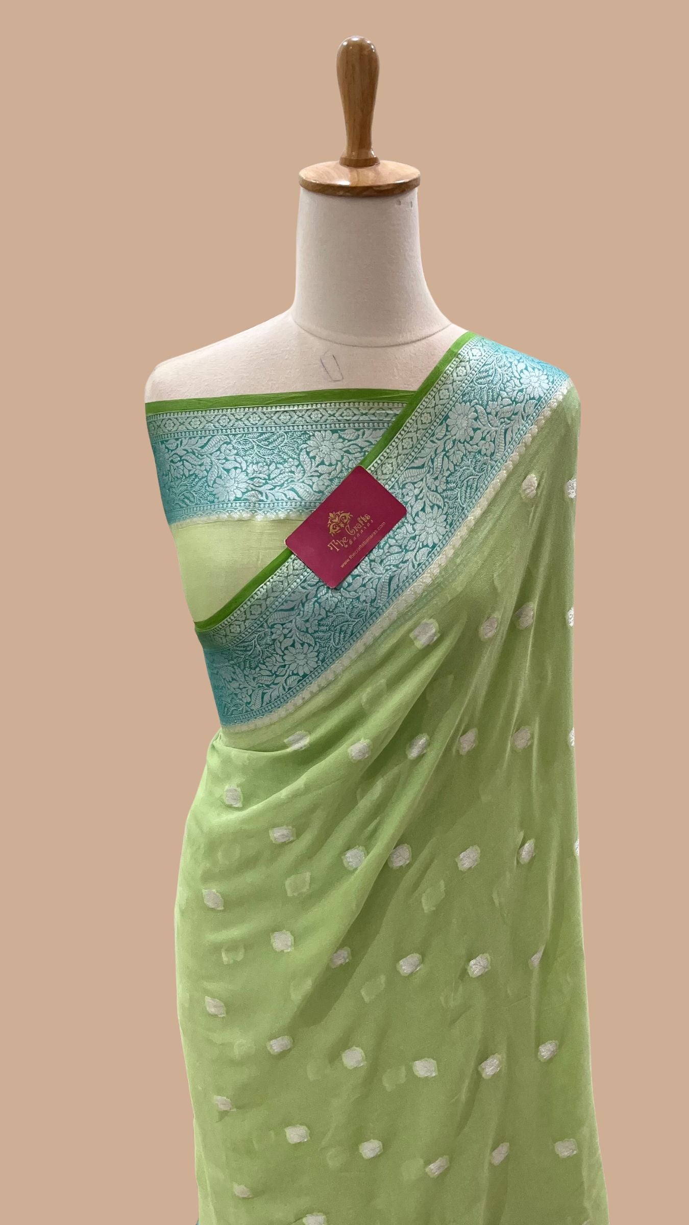 Pure Khaddi Chiffon Banarasi Saree - Multicolored