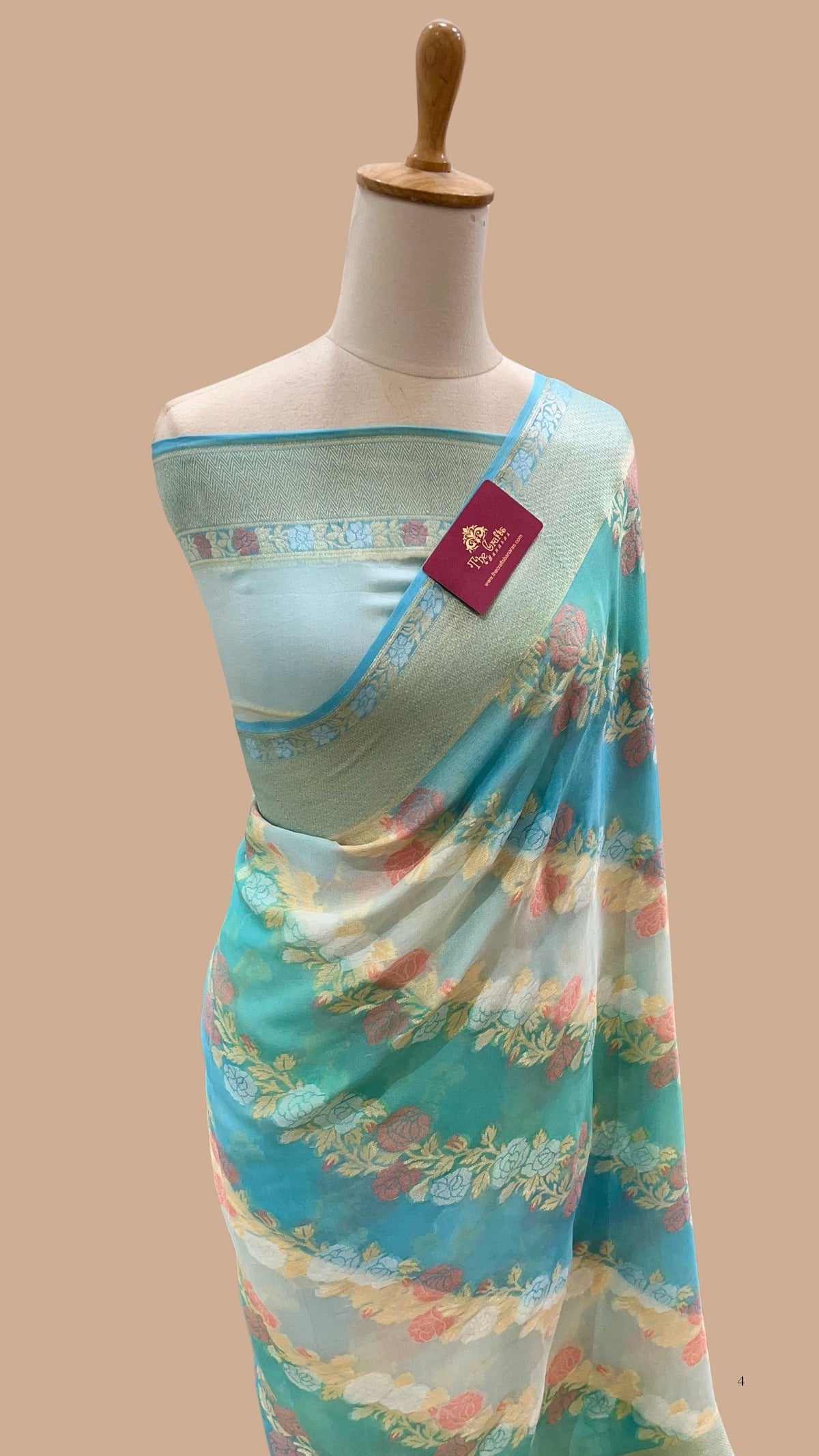 Pure Khaddi Chiffon Banarasi Saree