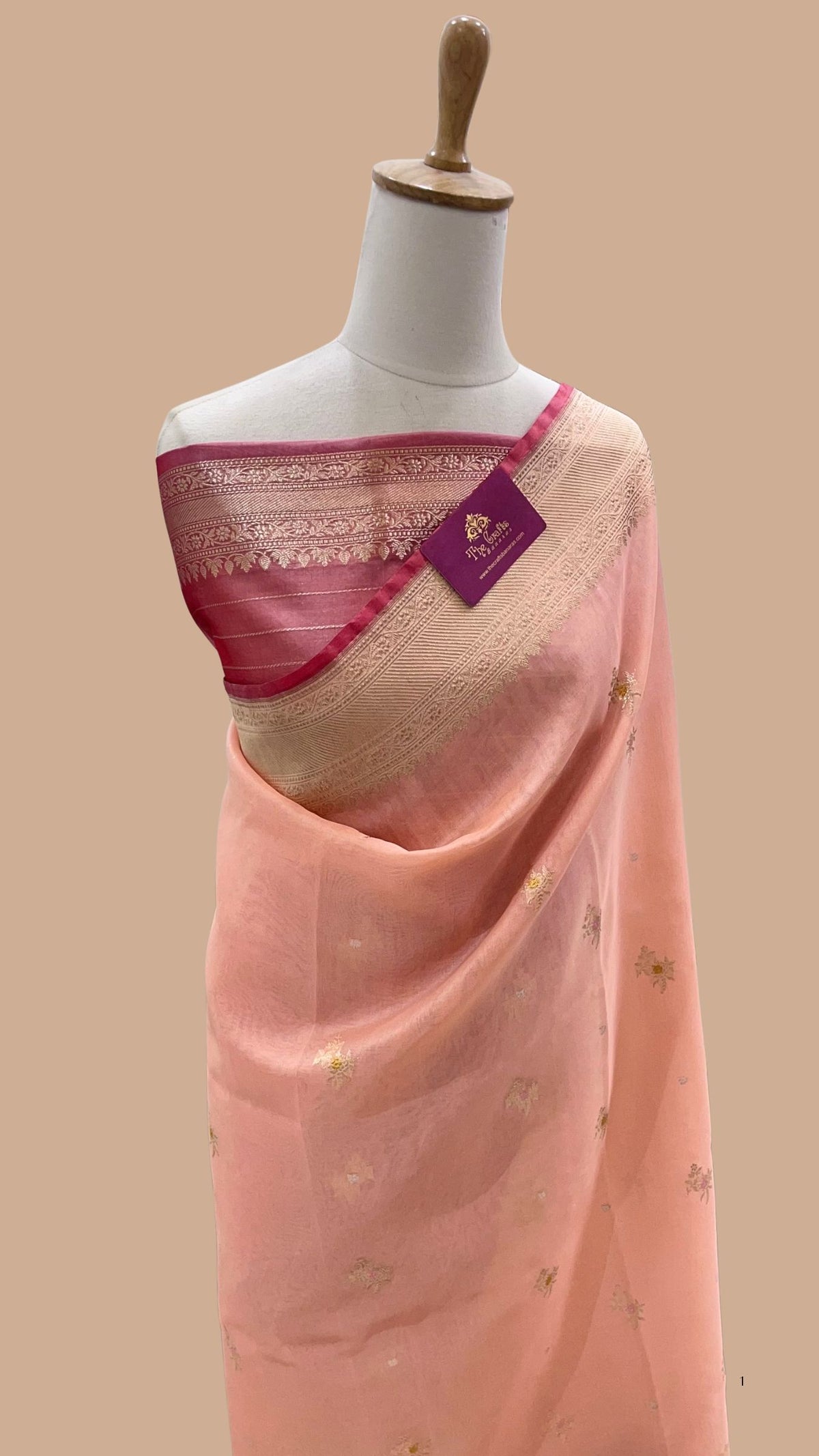 Pure Kora Silk Handloom Banarasi Saree - Kadhua Sona Rupa Buti with Meenakari Border