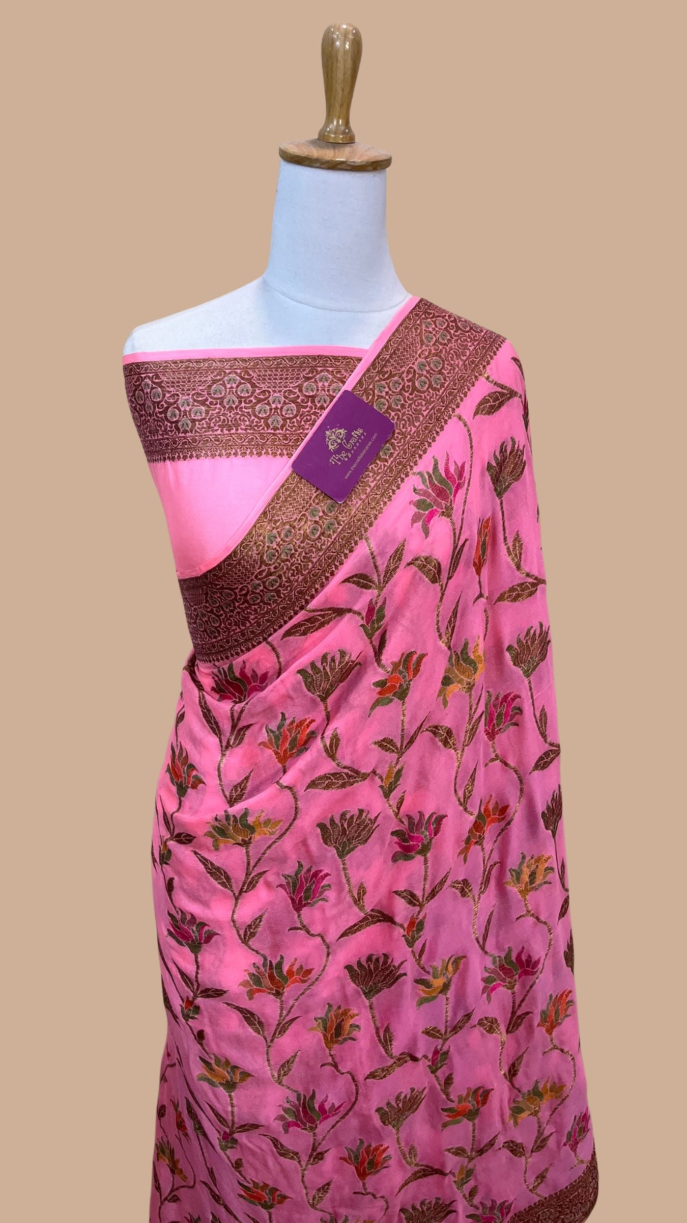Pure Khaddi Chiffon Banarasi Saree