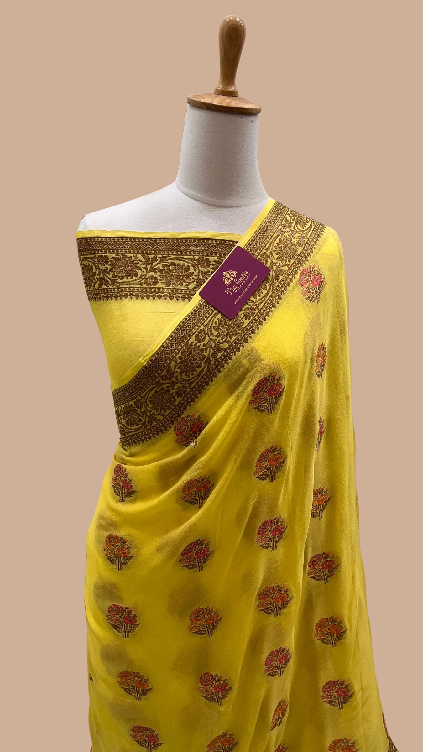 Pure Khaddi Chiffon Banarasi Saree