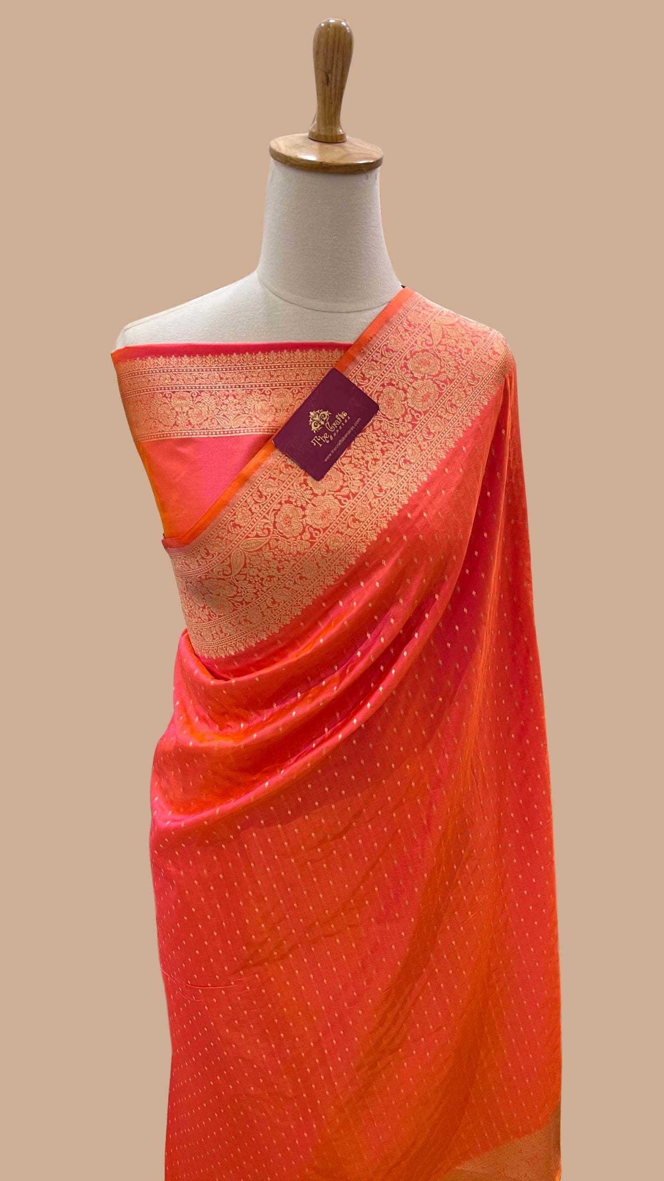 Pure Katan Silk Handloom Banarasi Saree - Chunri Buti
