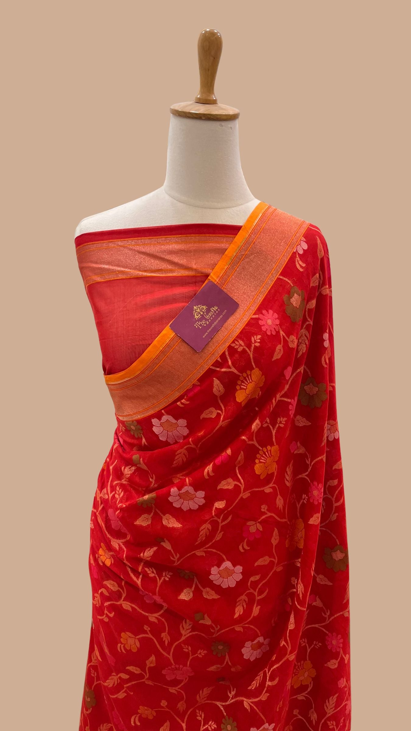 Pure Ektara Cotton Jamdani Banarasi Saree - Tilfi