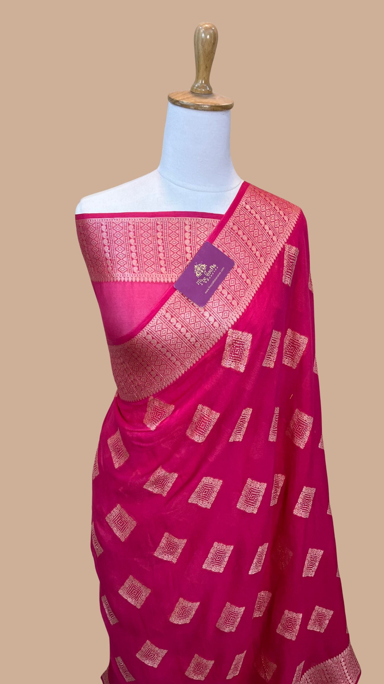 Pure Khaddi Chiffon Banarasi Saree