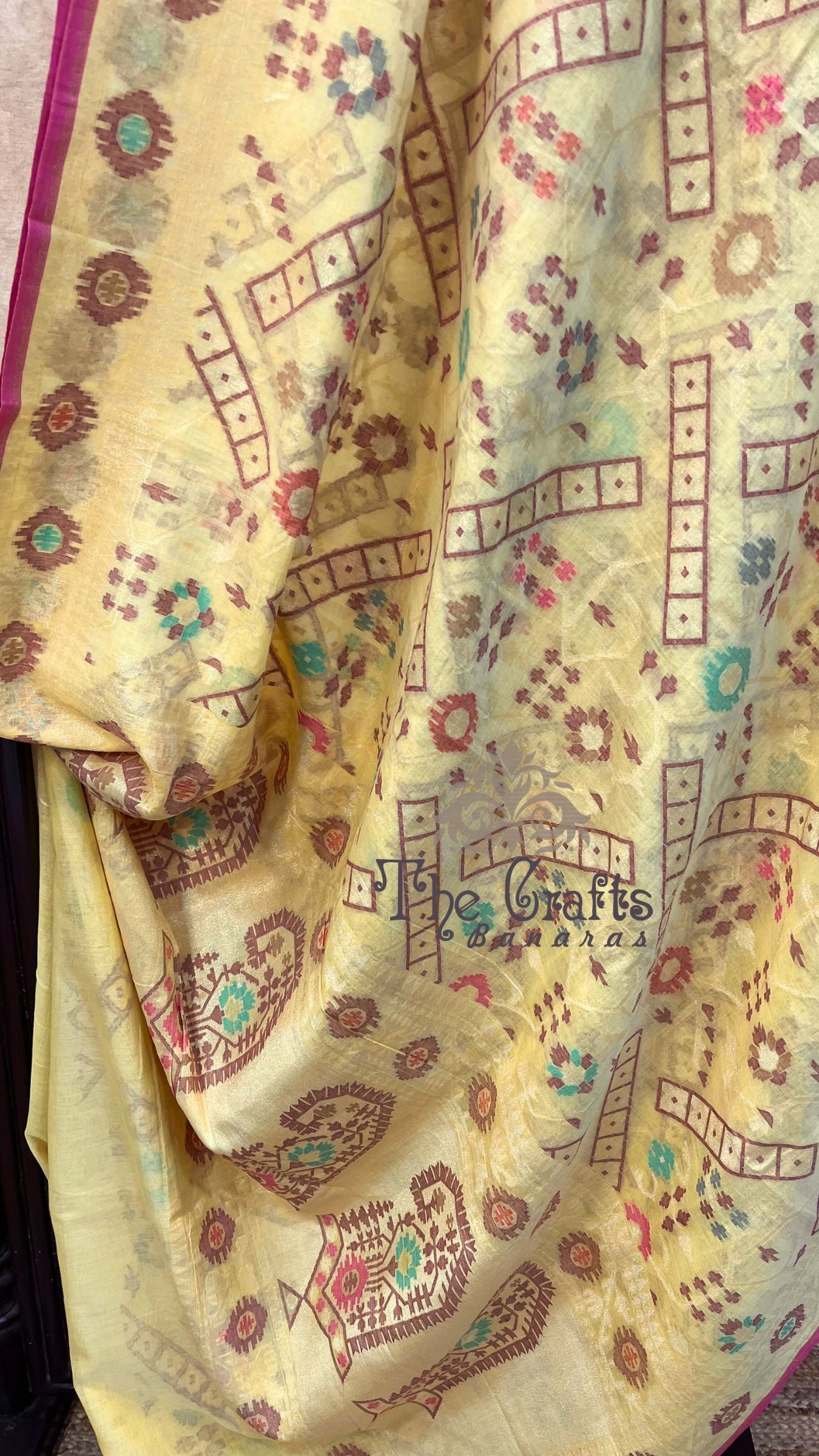 Pure Ektara Cotton Jamdani Banarasi Saree - Tilfi